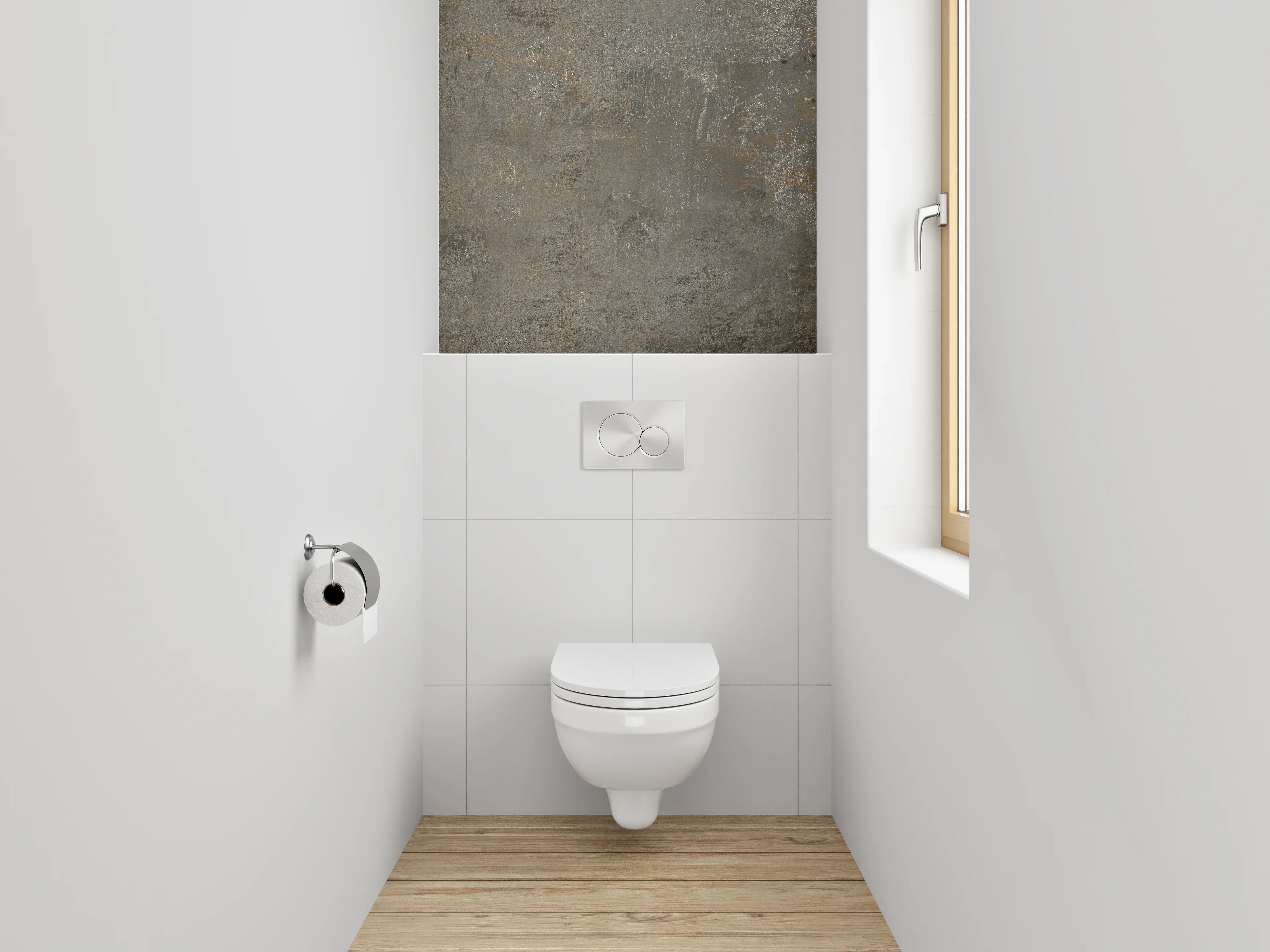 WC-Rückwand - Rustikales Beton-Design Wandmotiv
