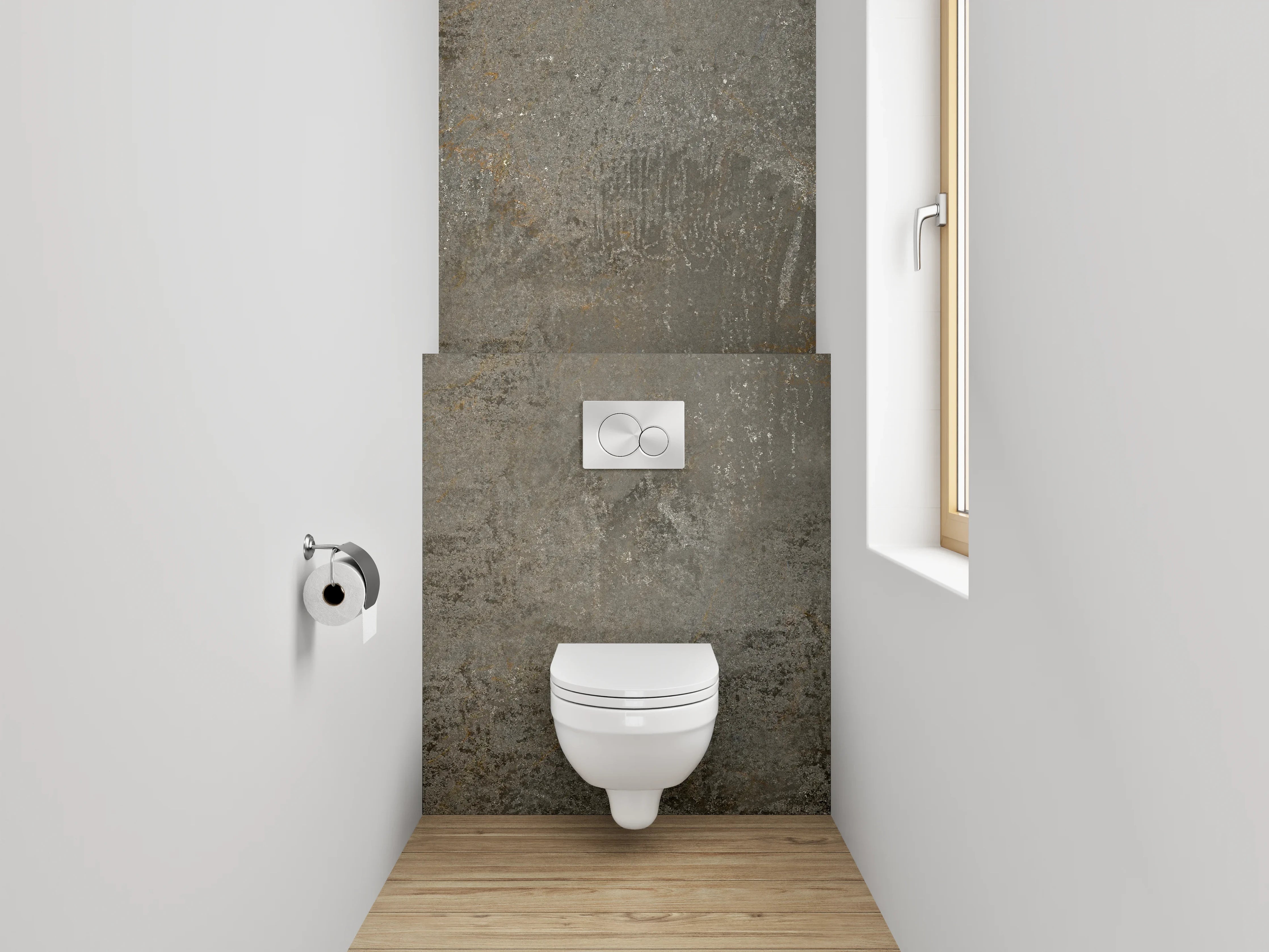 WC-Rückwand - Rustikales Beton-Design Wandmotiv