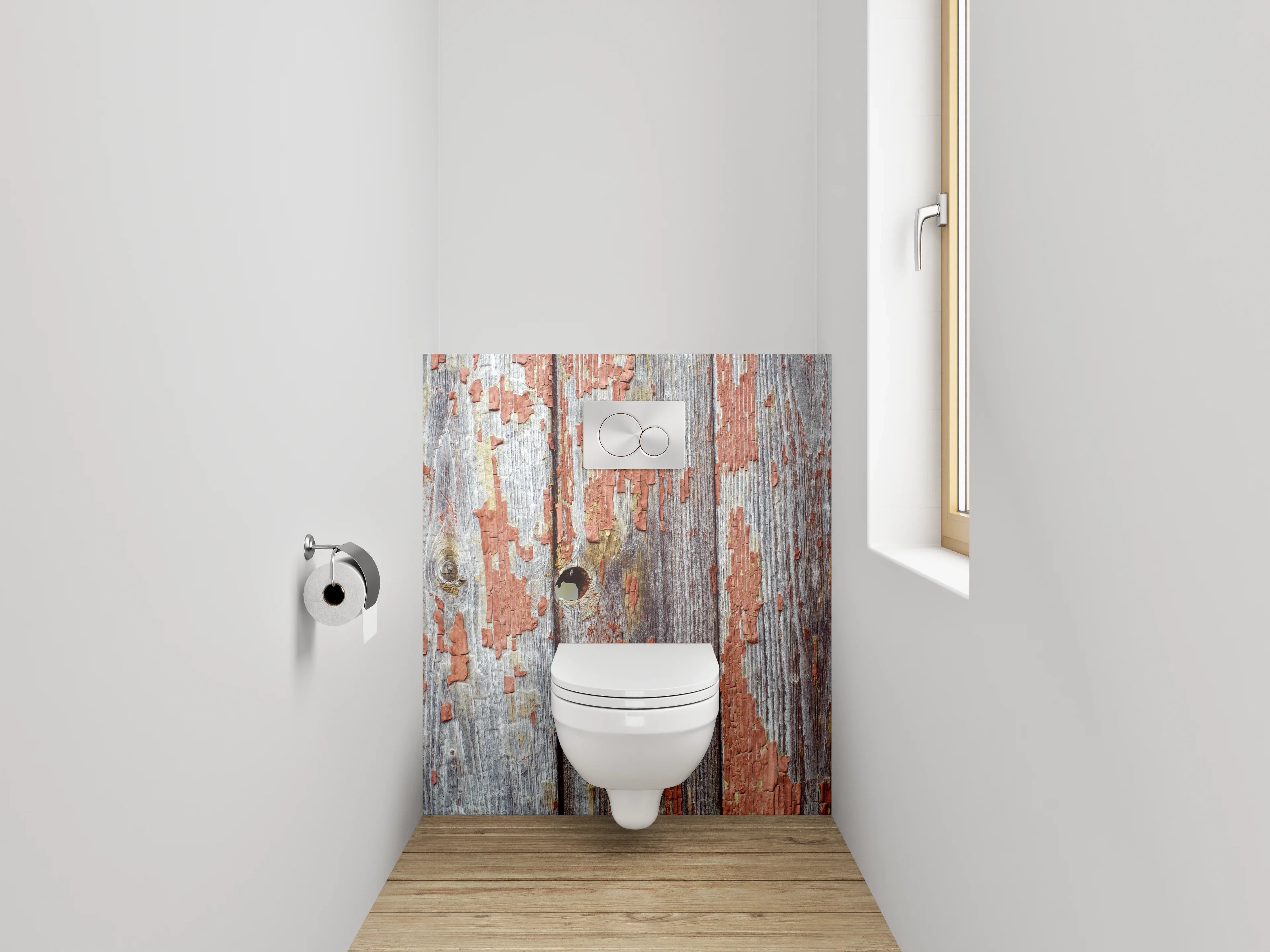 WC-Rückwand - Rustikales Holz mit Vintage-Charakter
