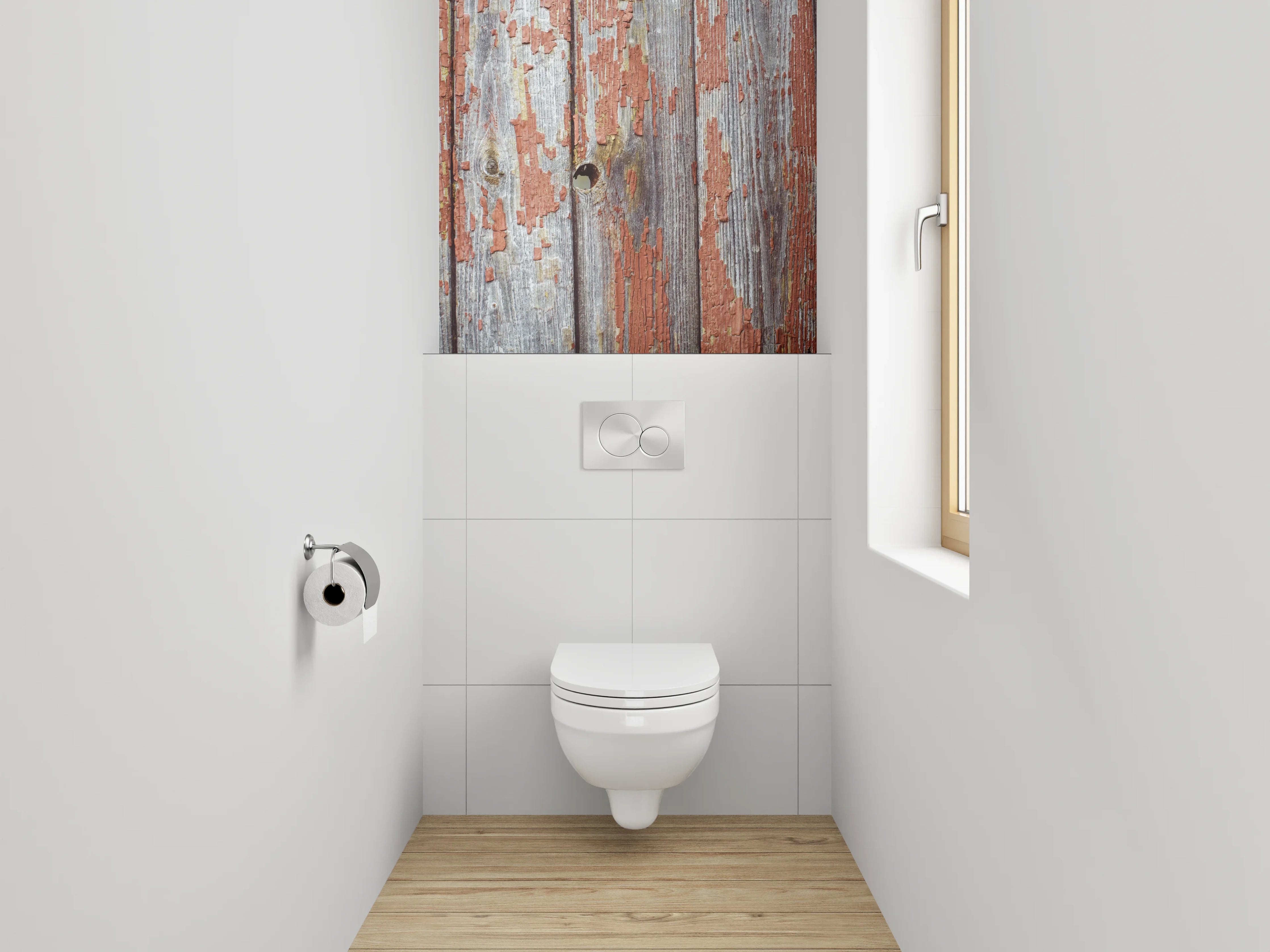 WC-Rückwand - Rustikales Holz mit Vintage-Charakter