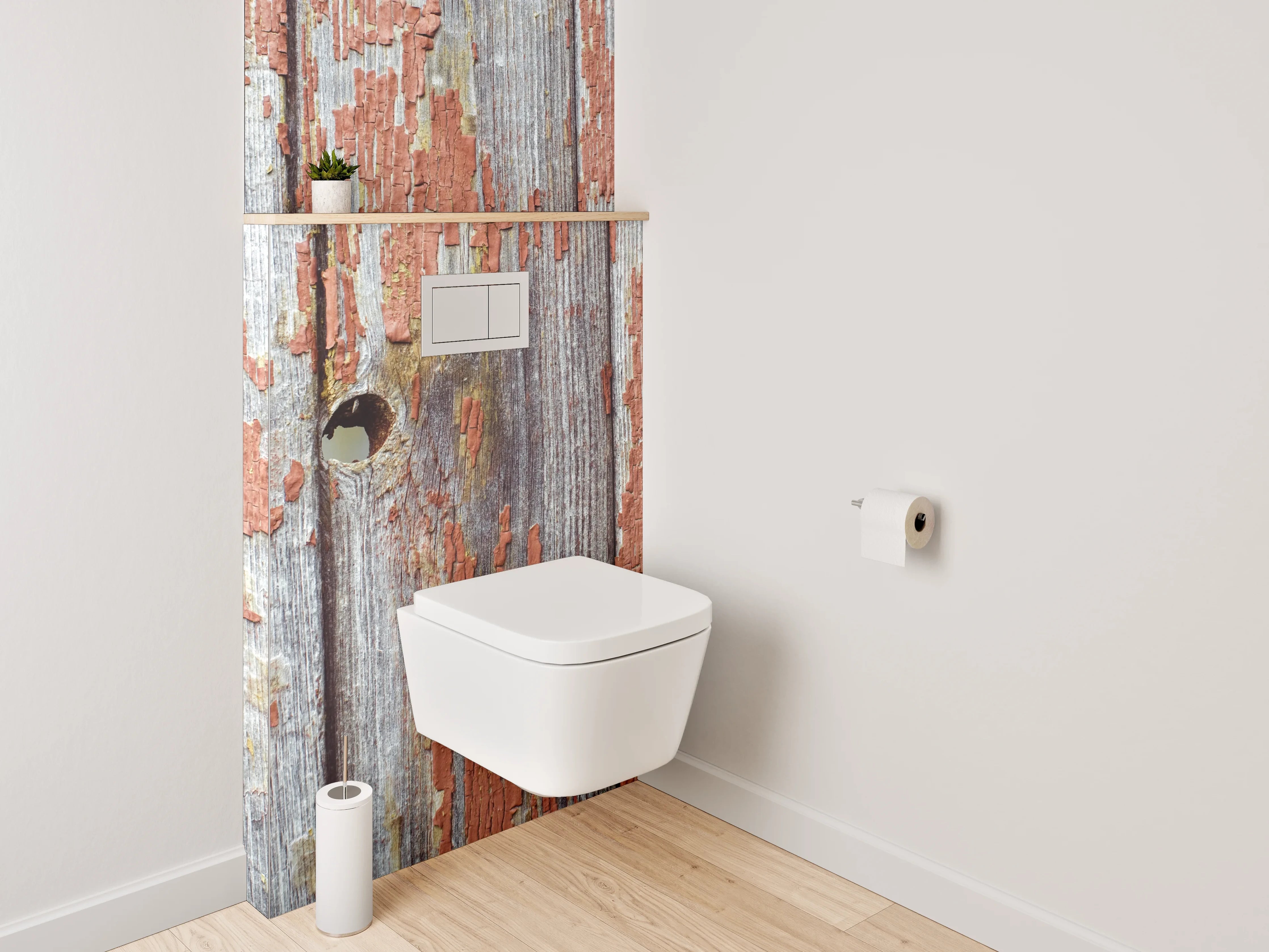 WC-Rückwand - Rustikales Holz mit Vintage-Charakter