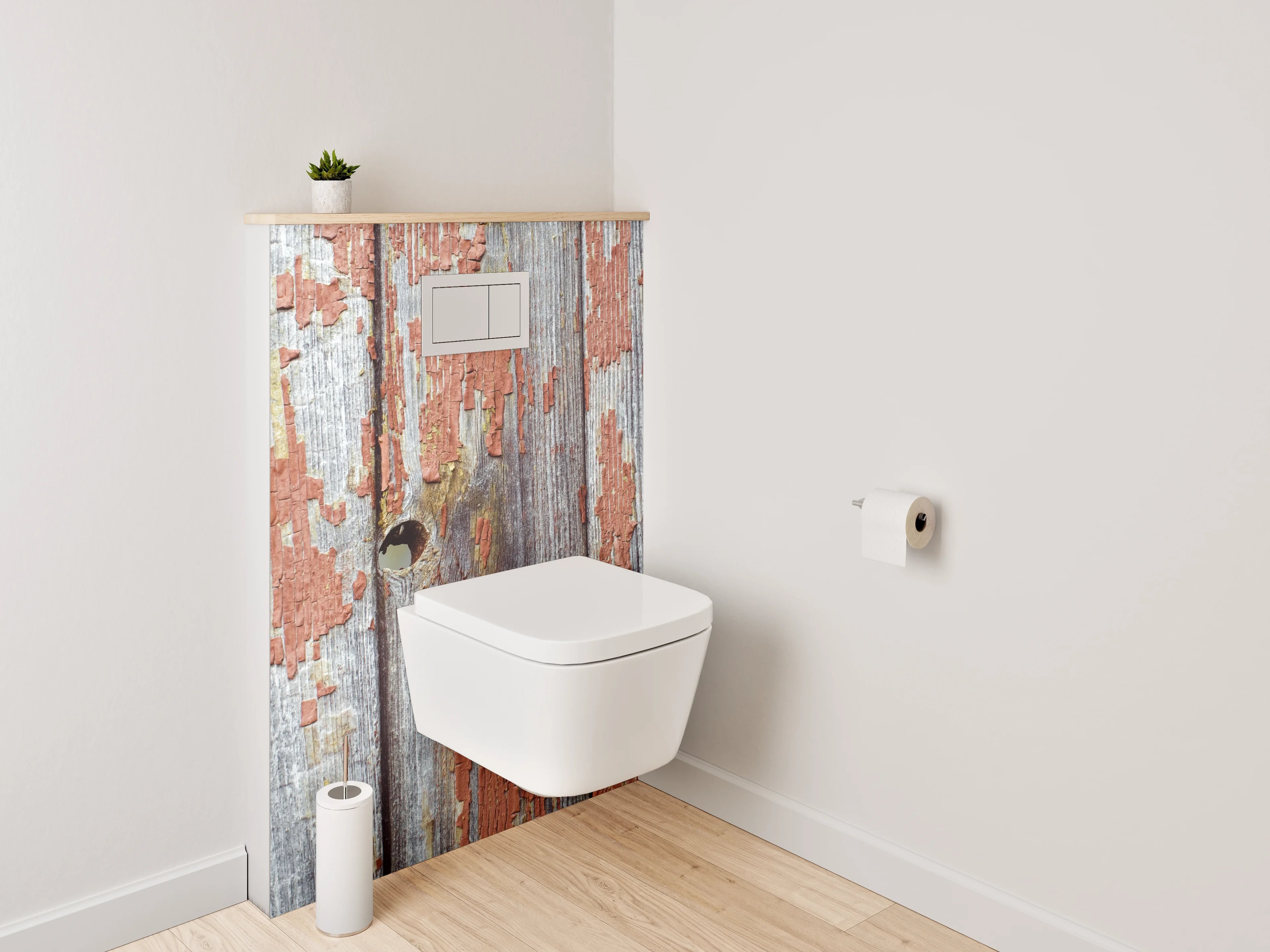 WC-Rückwand - Rustikales Holz mit Vintage-Charakter