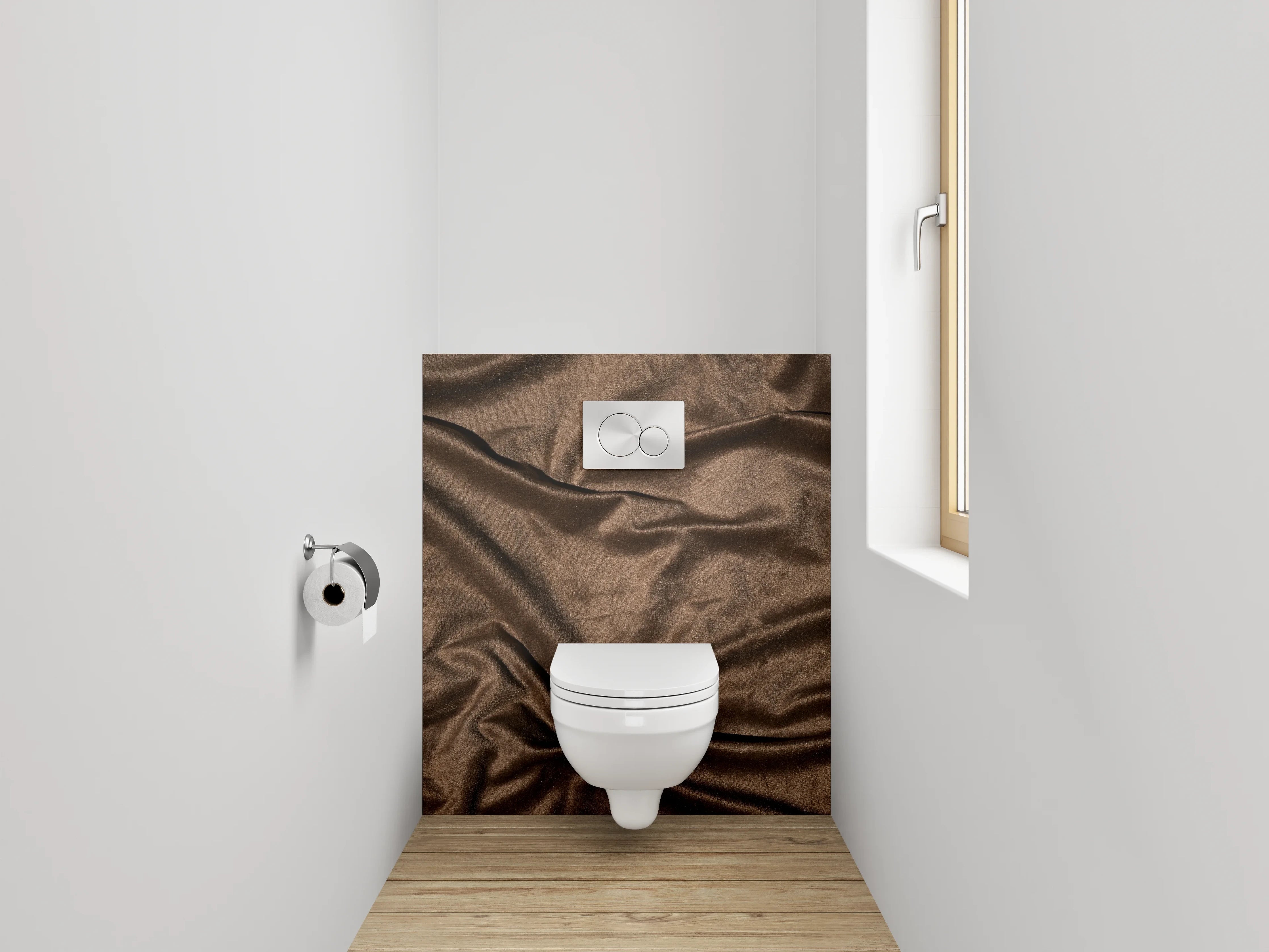WC-Rückwand - Samtoptik Braun Stoffstruktur
