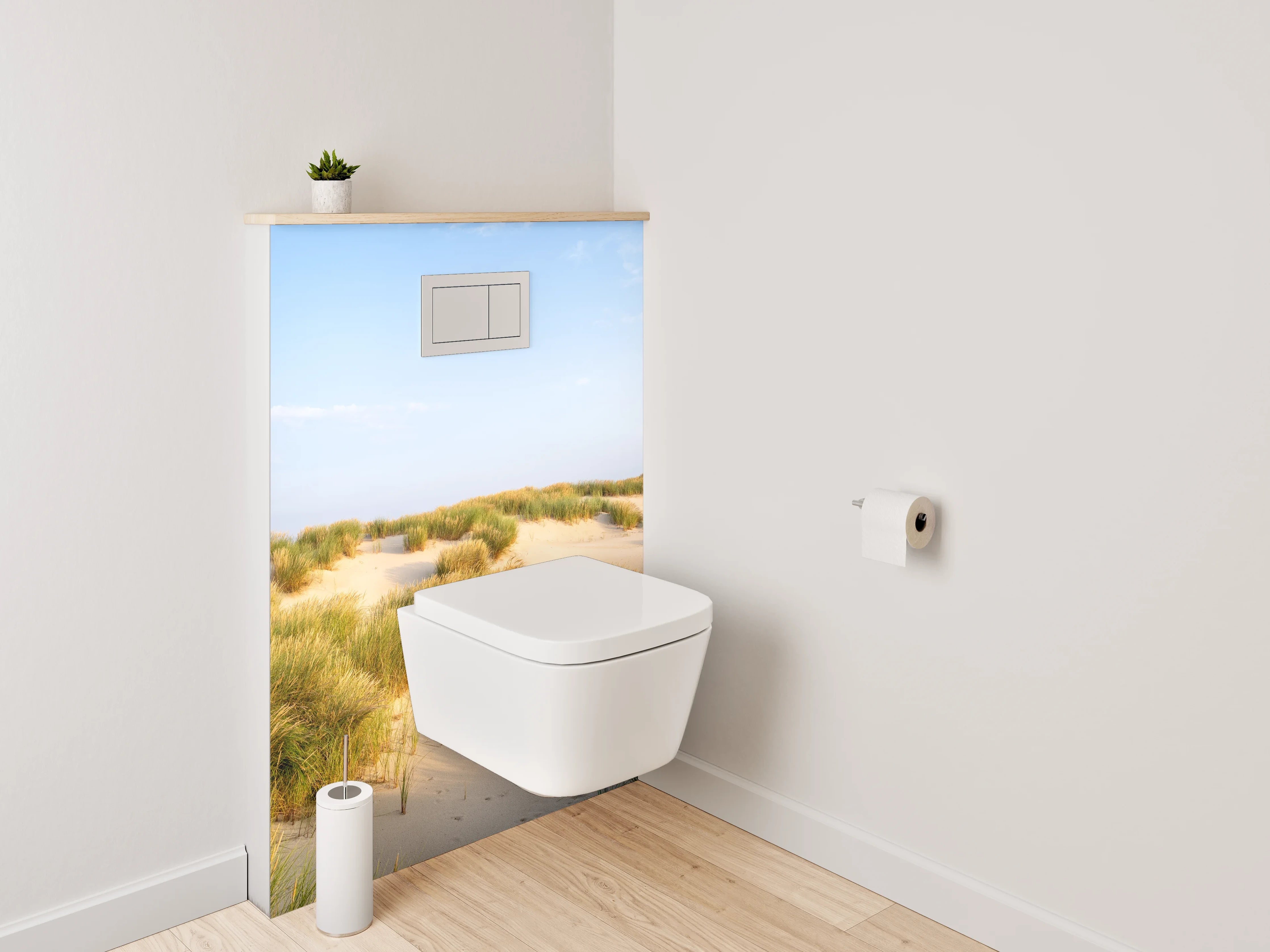 WC-Rückwand - Sanddünen mit Strandgras im Sonnenlicht