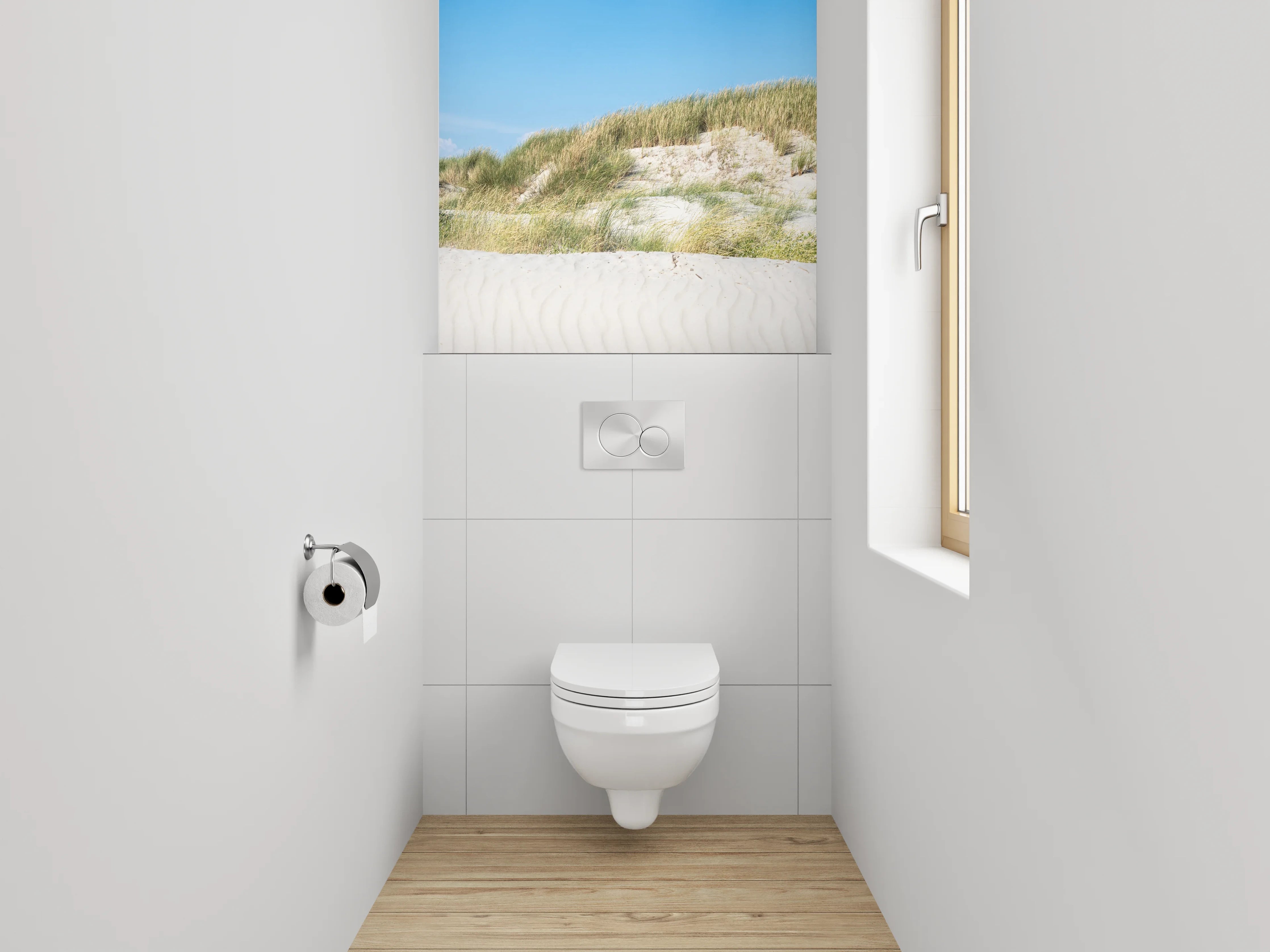 WC-Rückwand - Sanddünen unter blauem Himmel