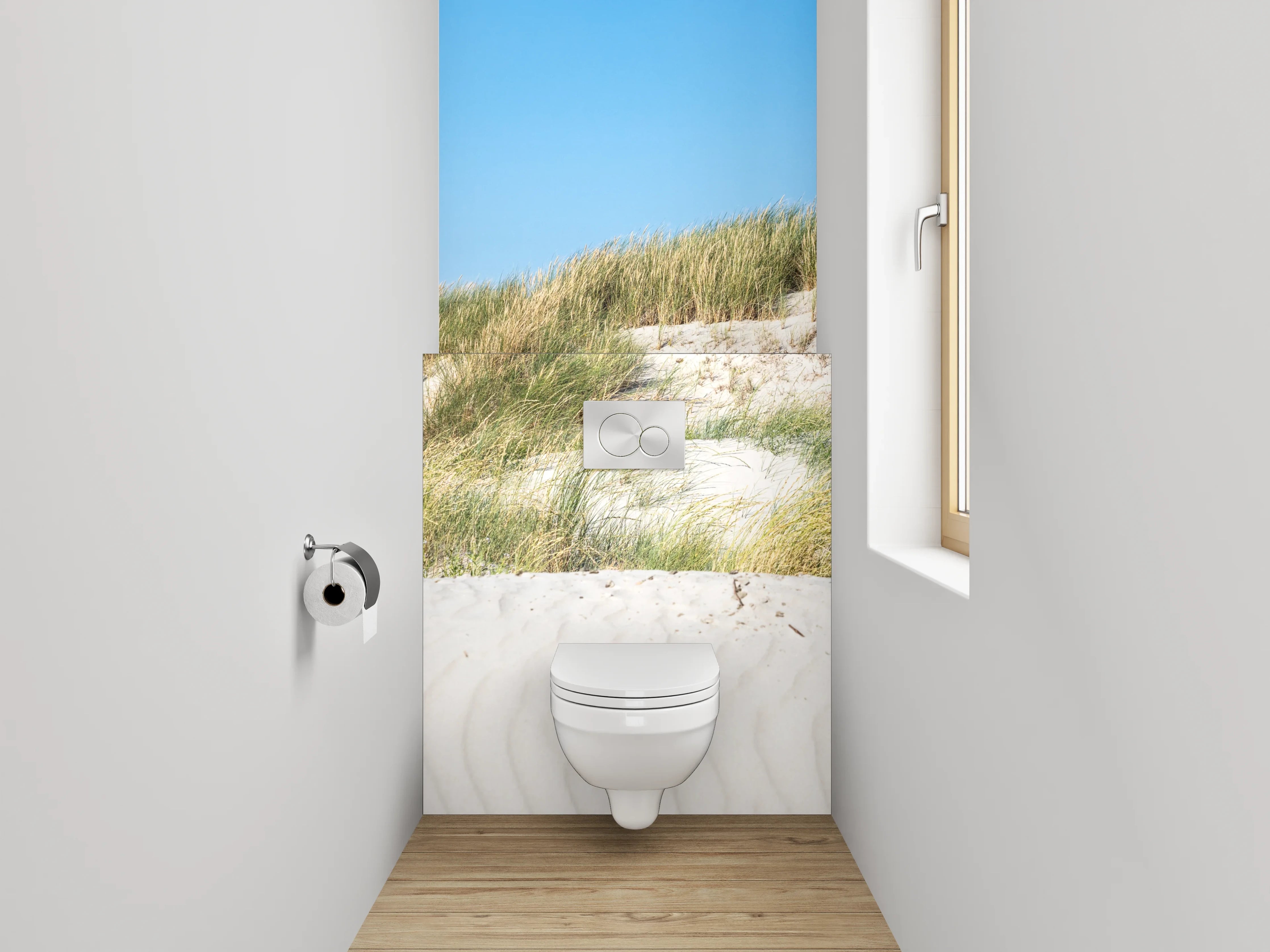WC-Rückwand - Sanddünen unter blauem Himmel