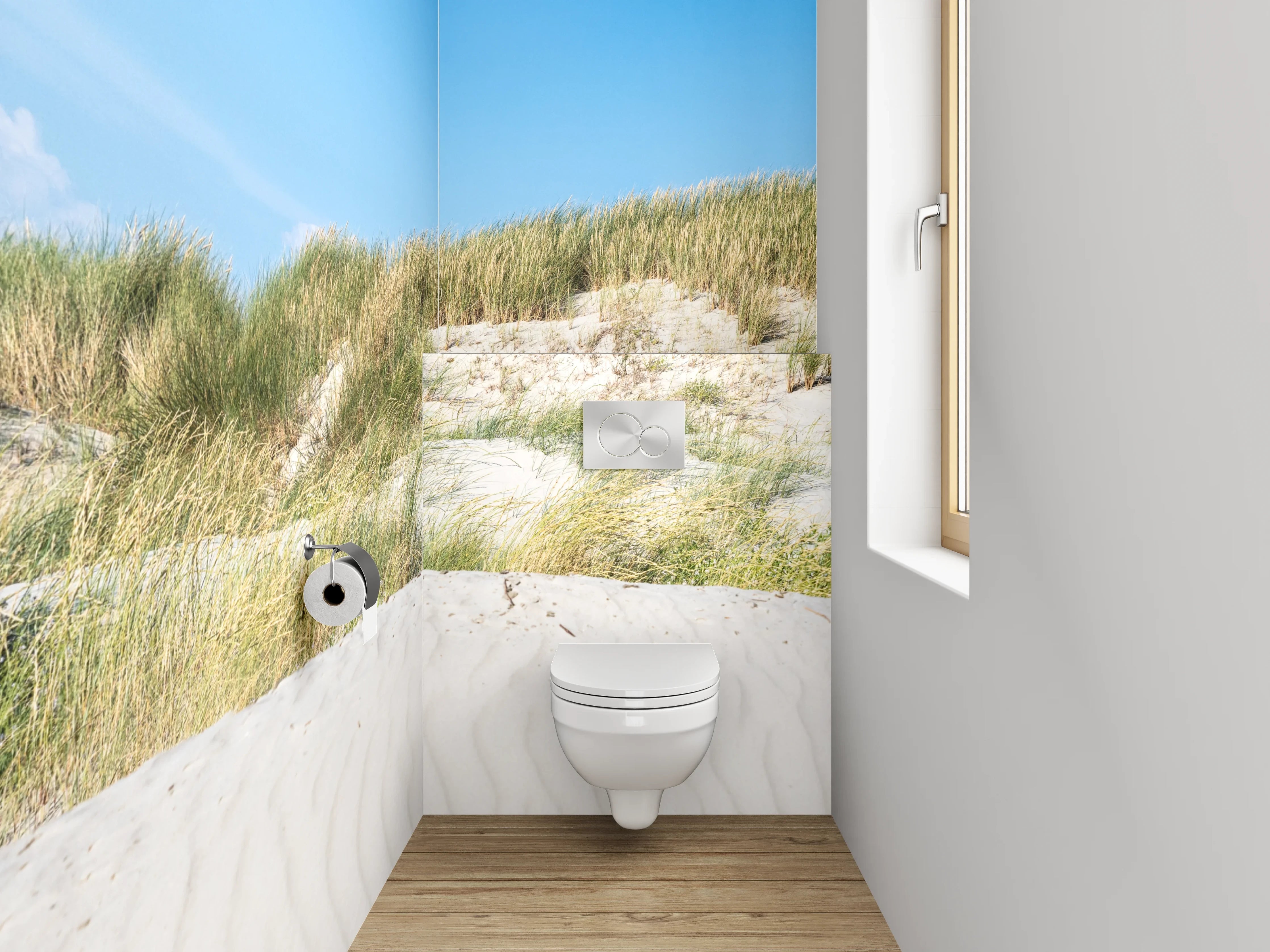 WC-Rückwand - Sanddünen unter blauem Himmel
