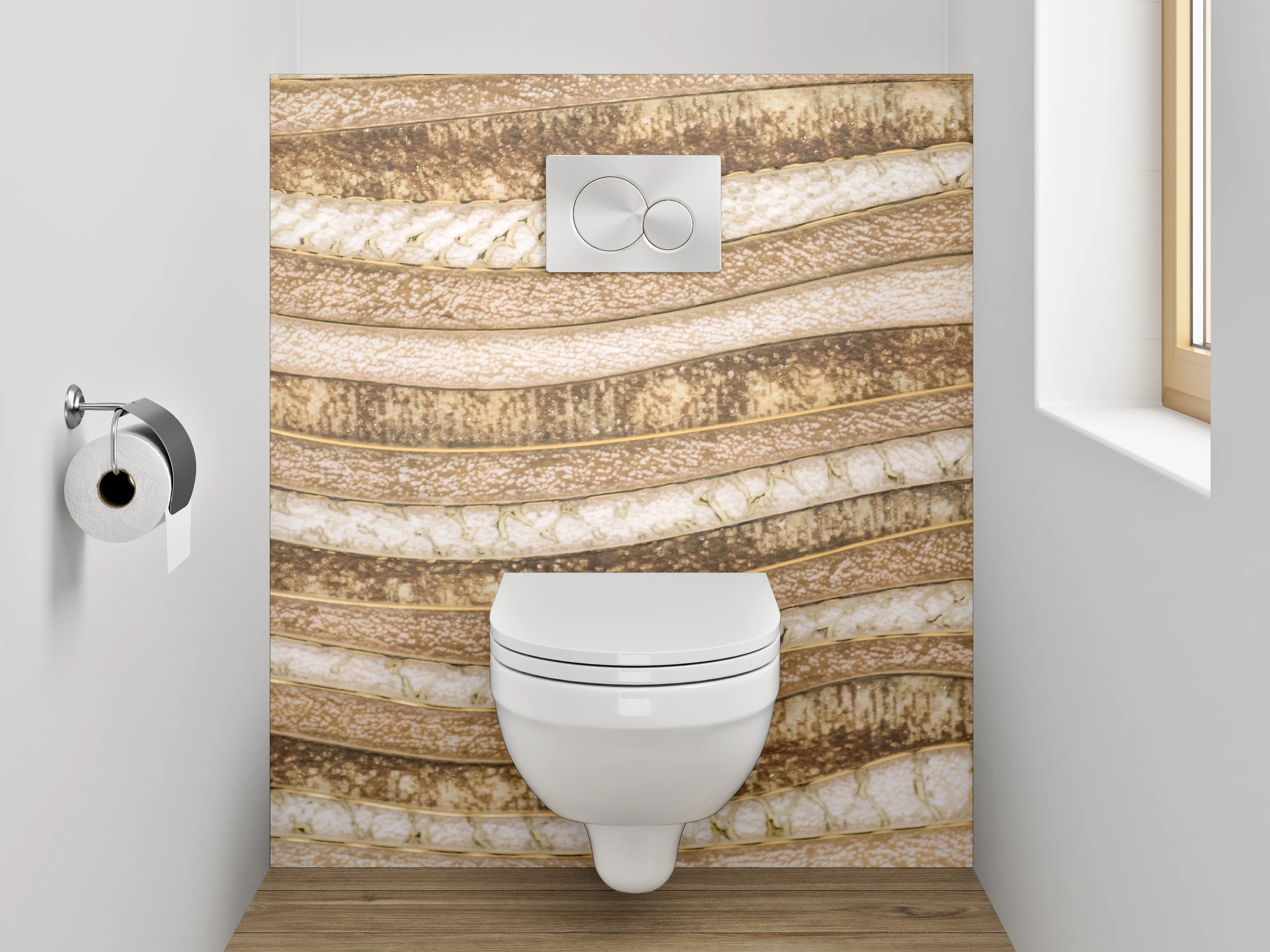 WC-Rückwand - Sandstein Wellenmuster Natur