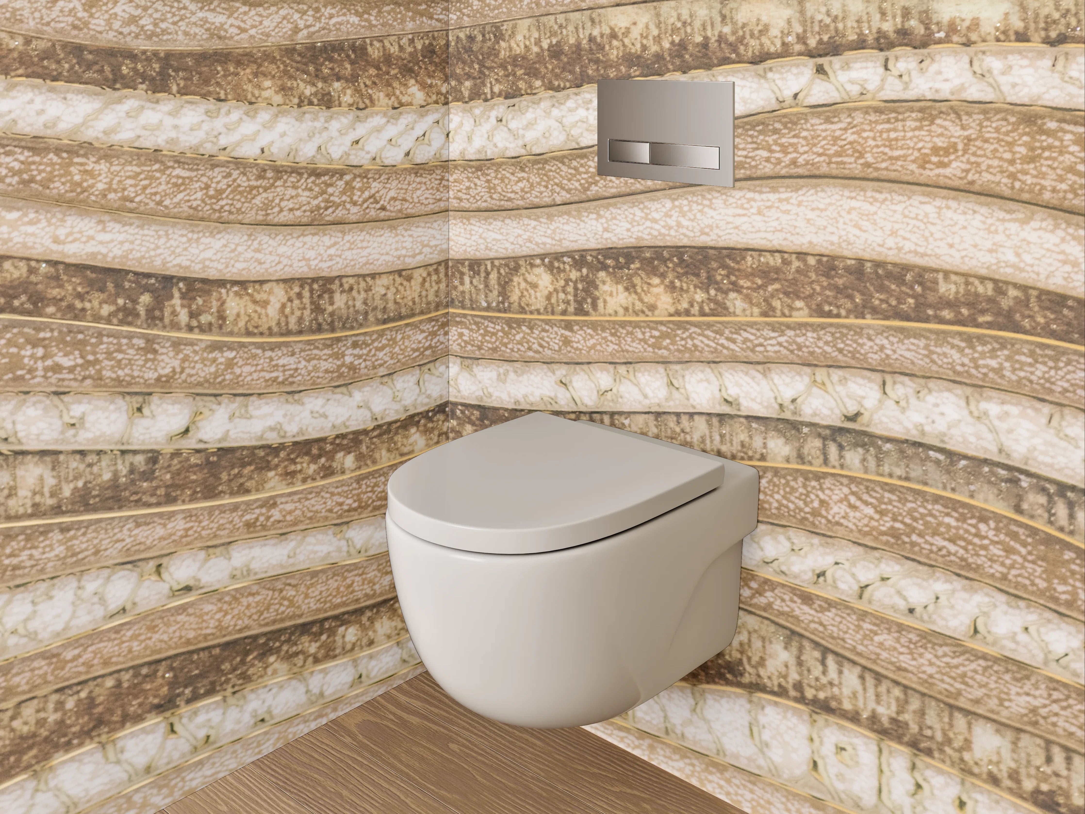 WC-Rückwand - Sandstein Wellenmuster Natur