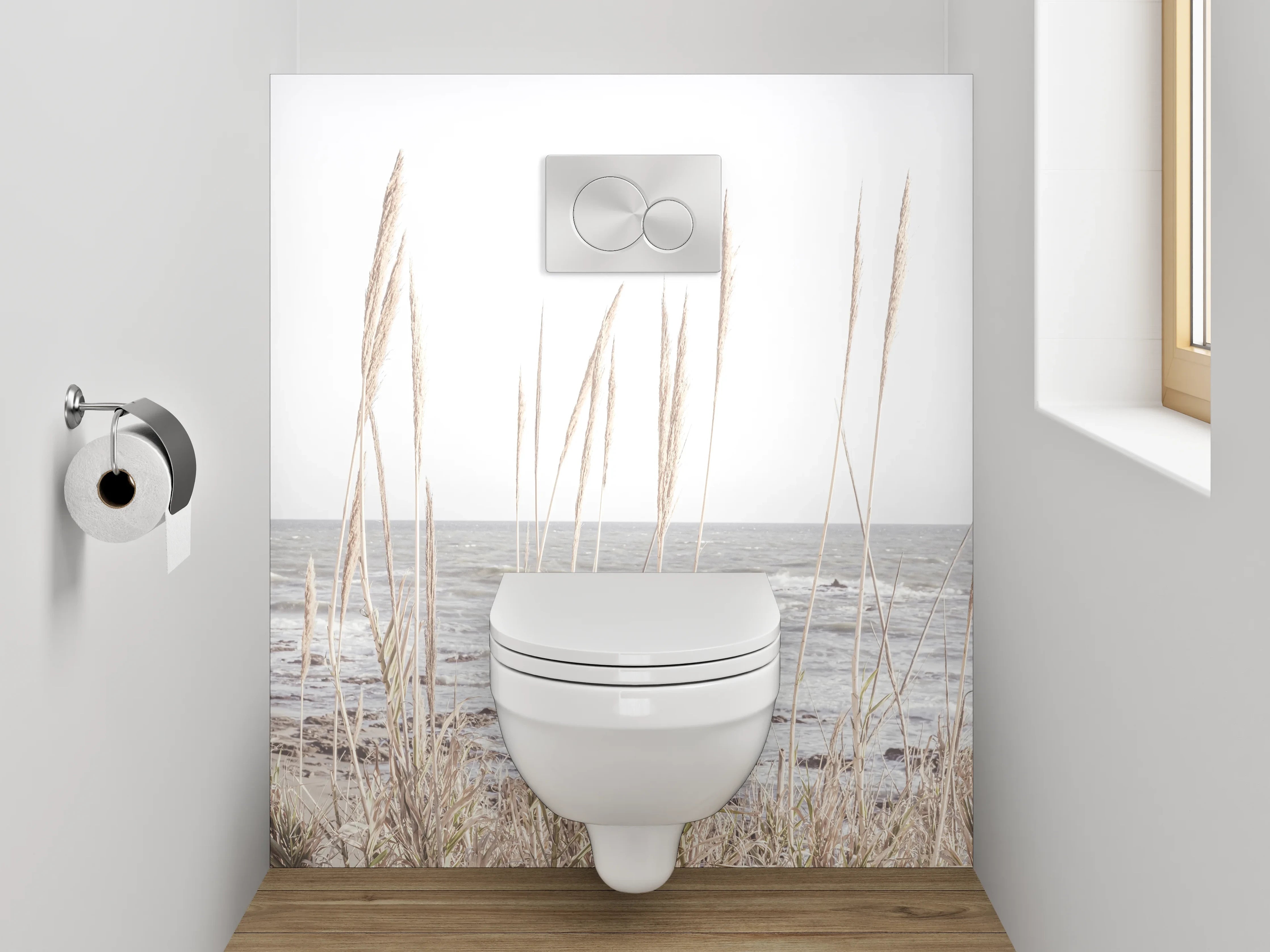 WC-Rückwand - Sanfte Dünen am ruhigen Meer