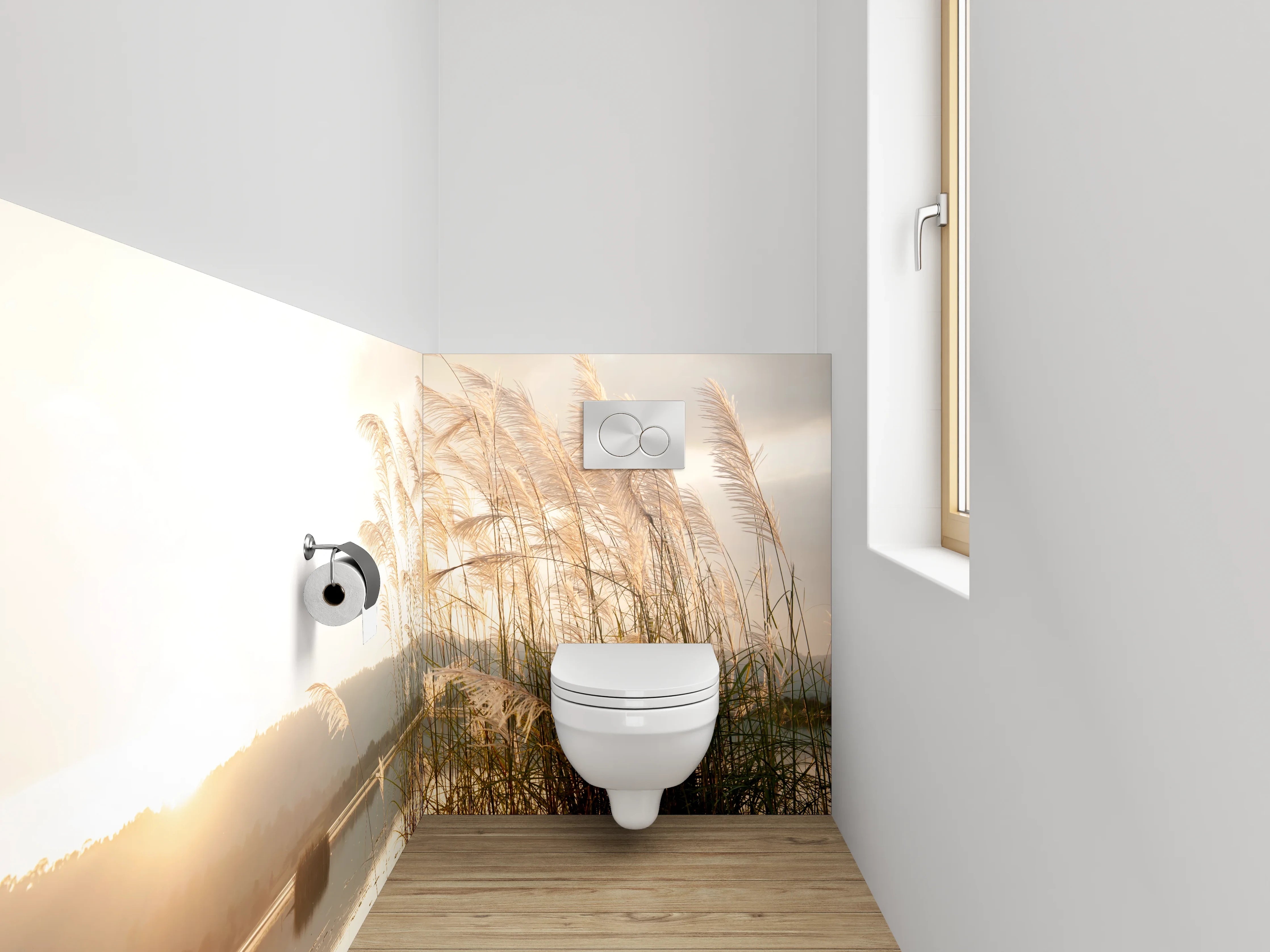 WC-Rückwand - Sanfte Gräser am Seeufer