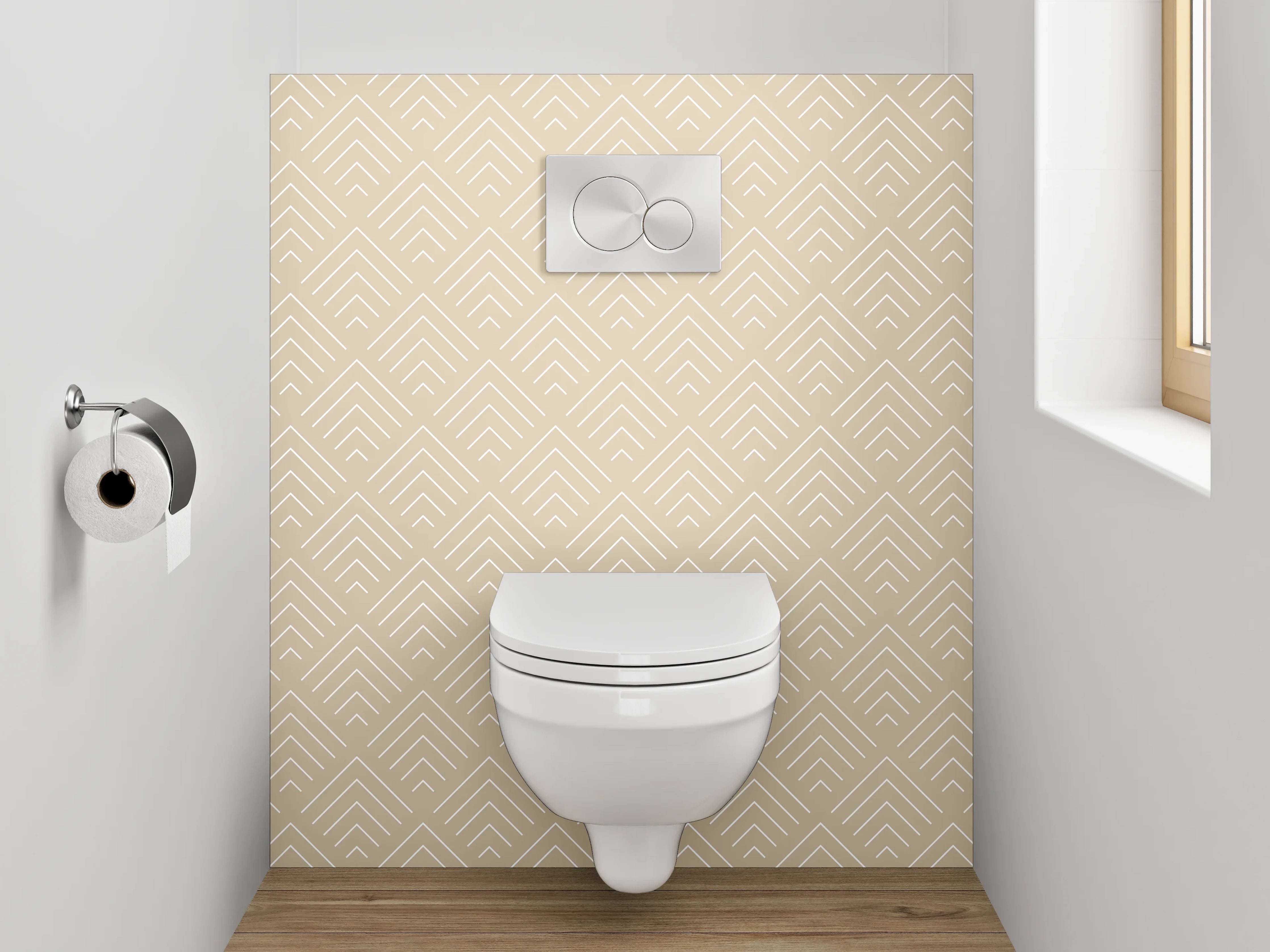 WC-Rückwand - Sanfte Grautöne auf weißem Grund