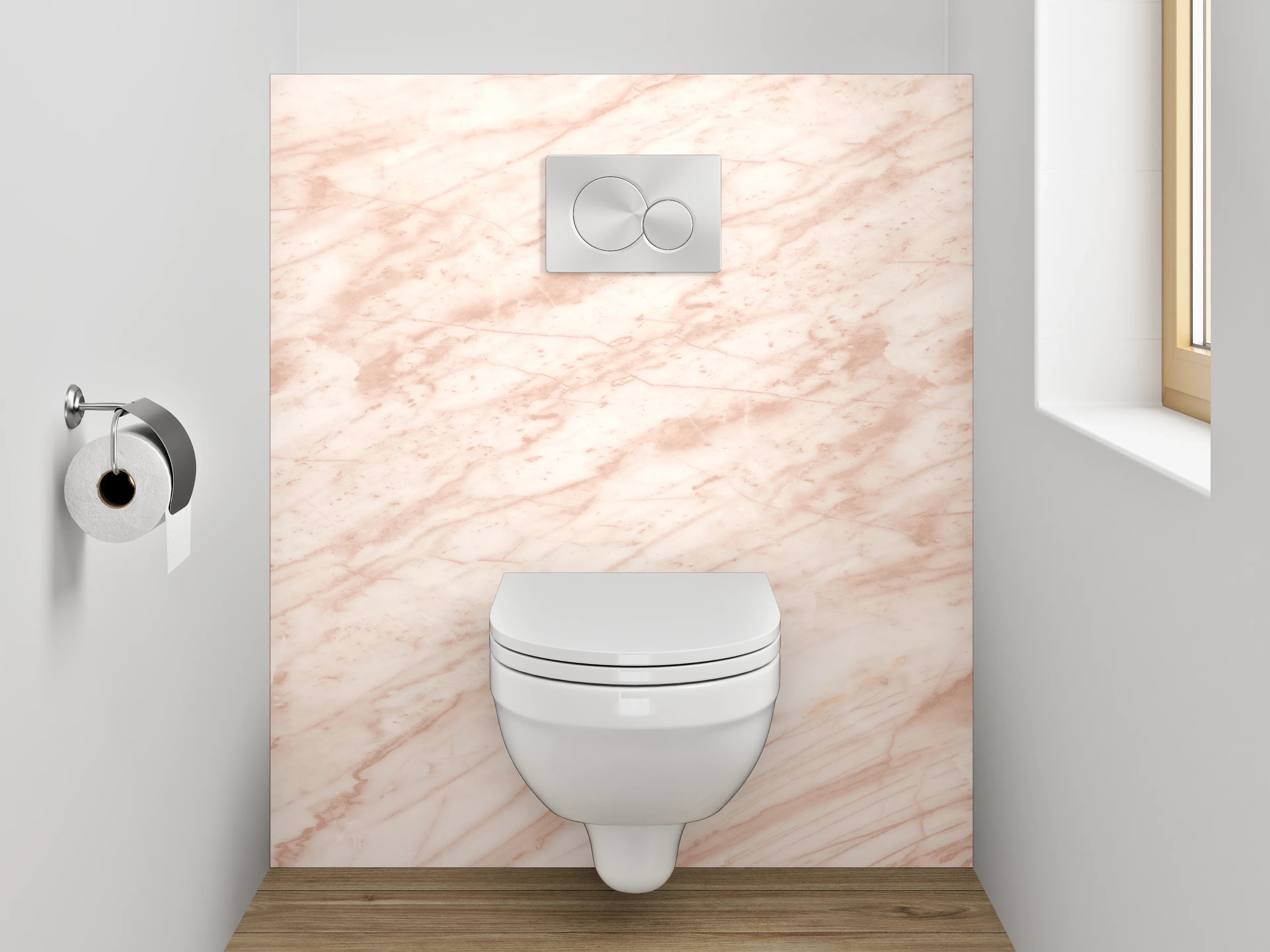 WC-Rückwand - Sanfte Hellrosa Marmor-Textur
