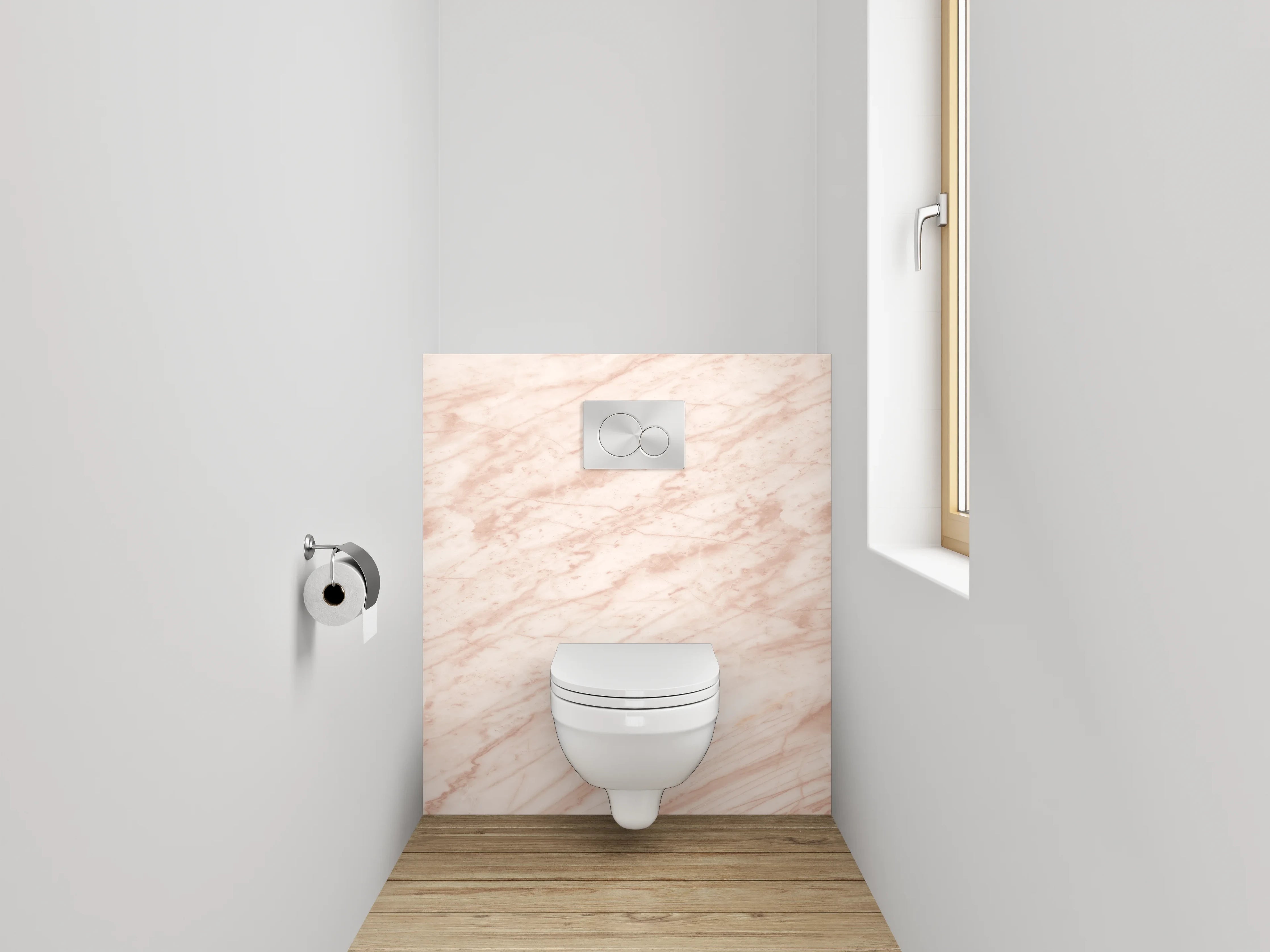 WC-Rückwand - Sanfte Hellrosa Marmor-Textur