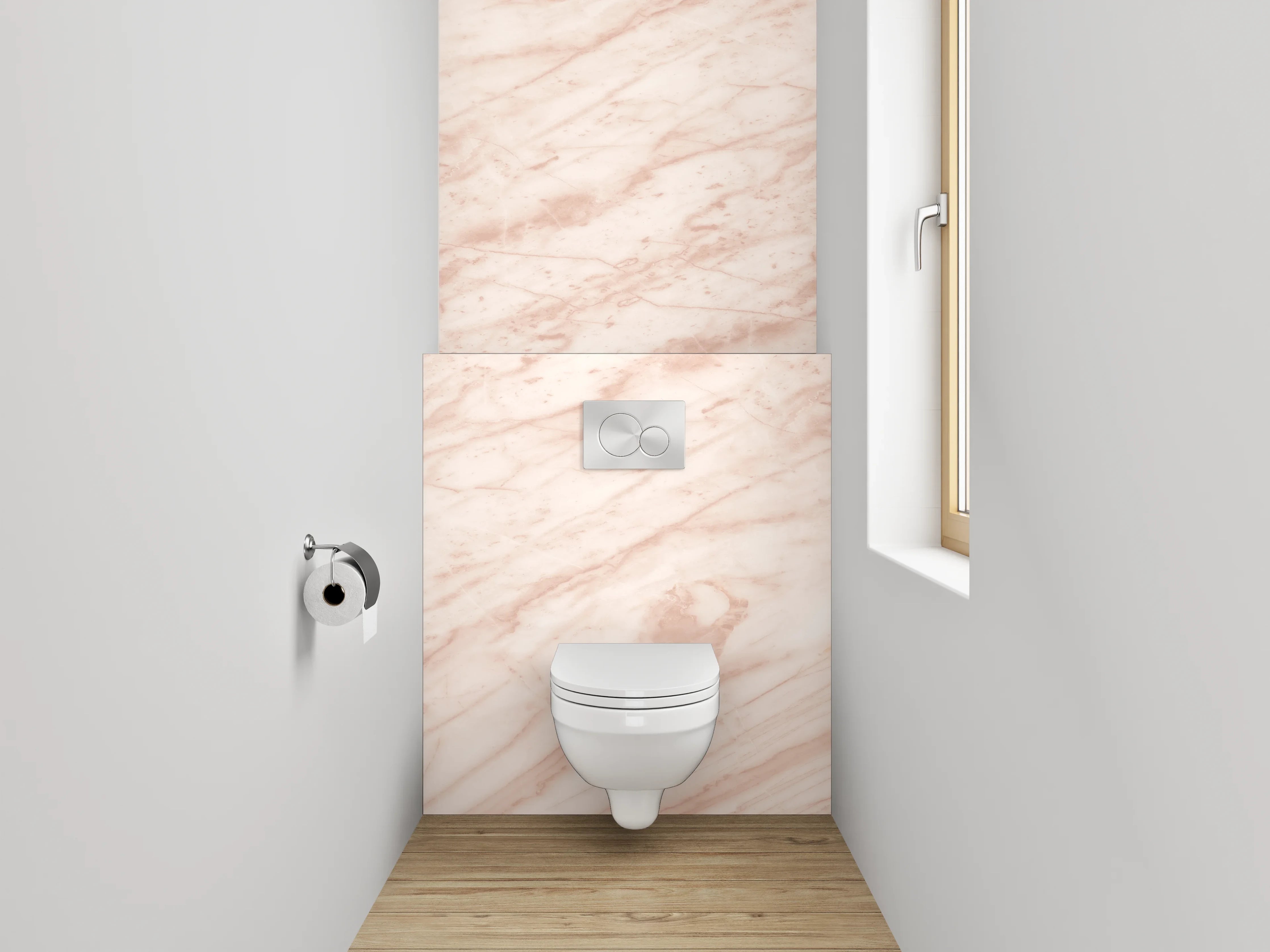 WC-Rückwand - Sanfte Hellrosa Marmor-Textur