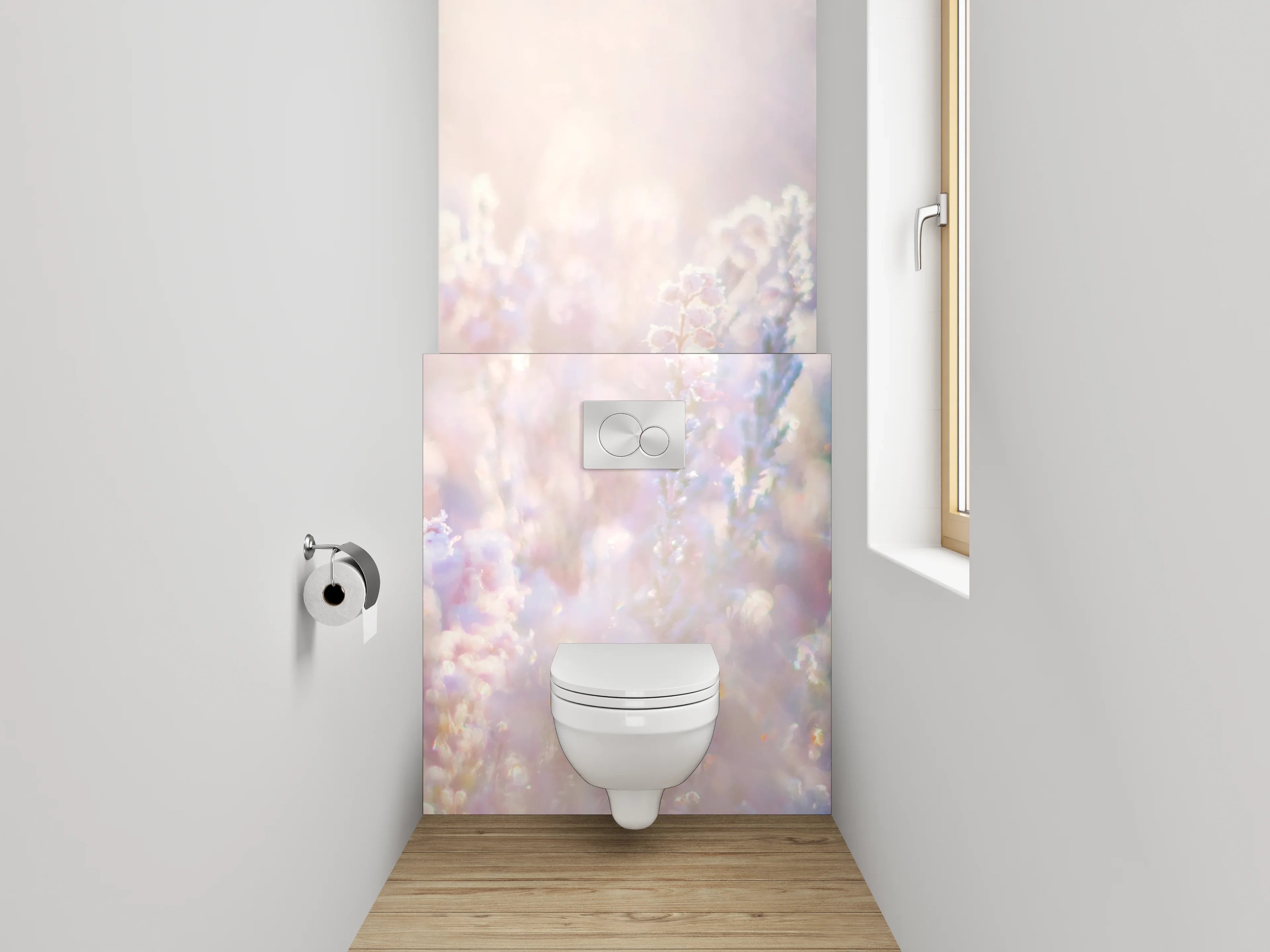 WC-Rückwand - Sanfte Lavendelwiese im Morgenlicht