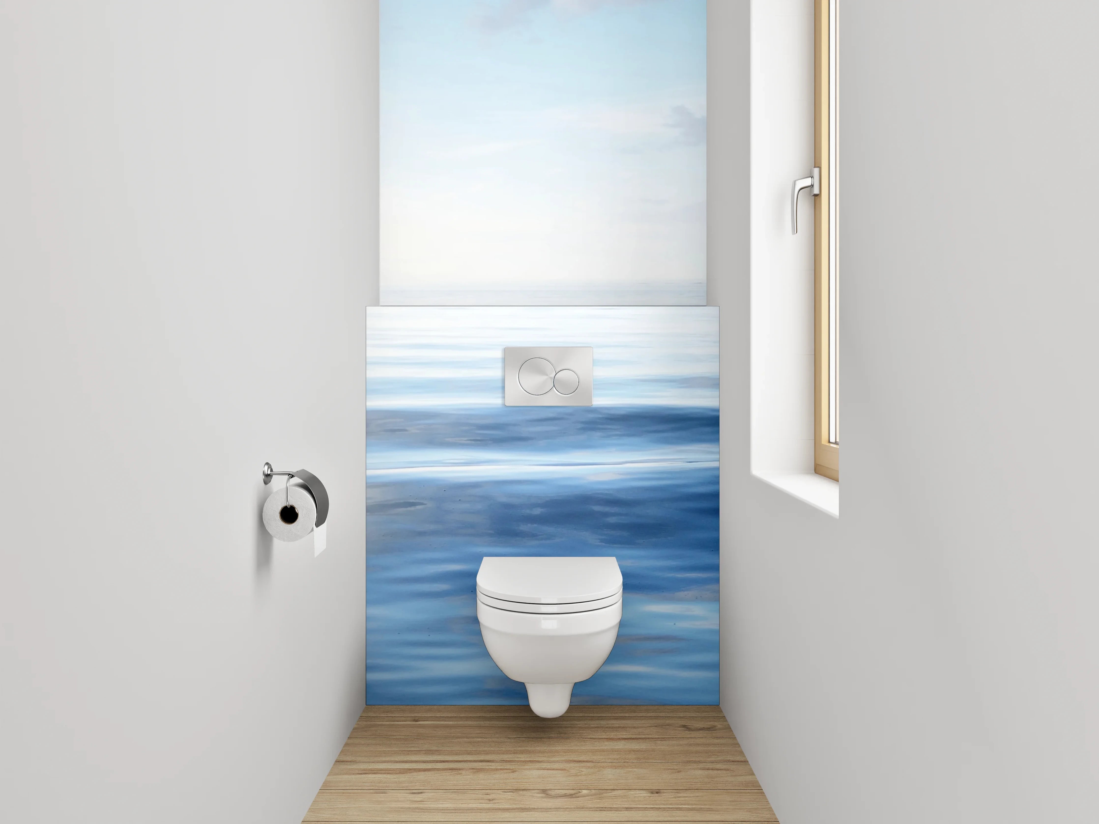 WC-Rückwand - Sanfte Meereswellen Panorama