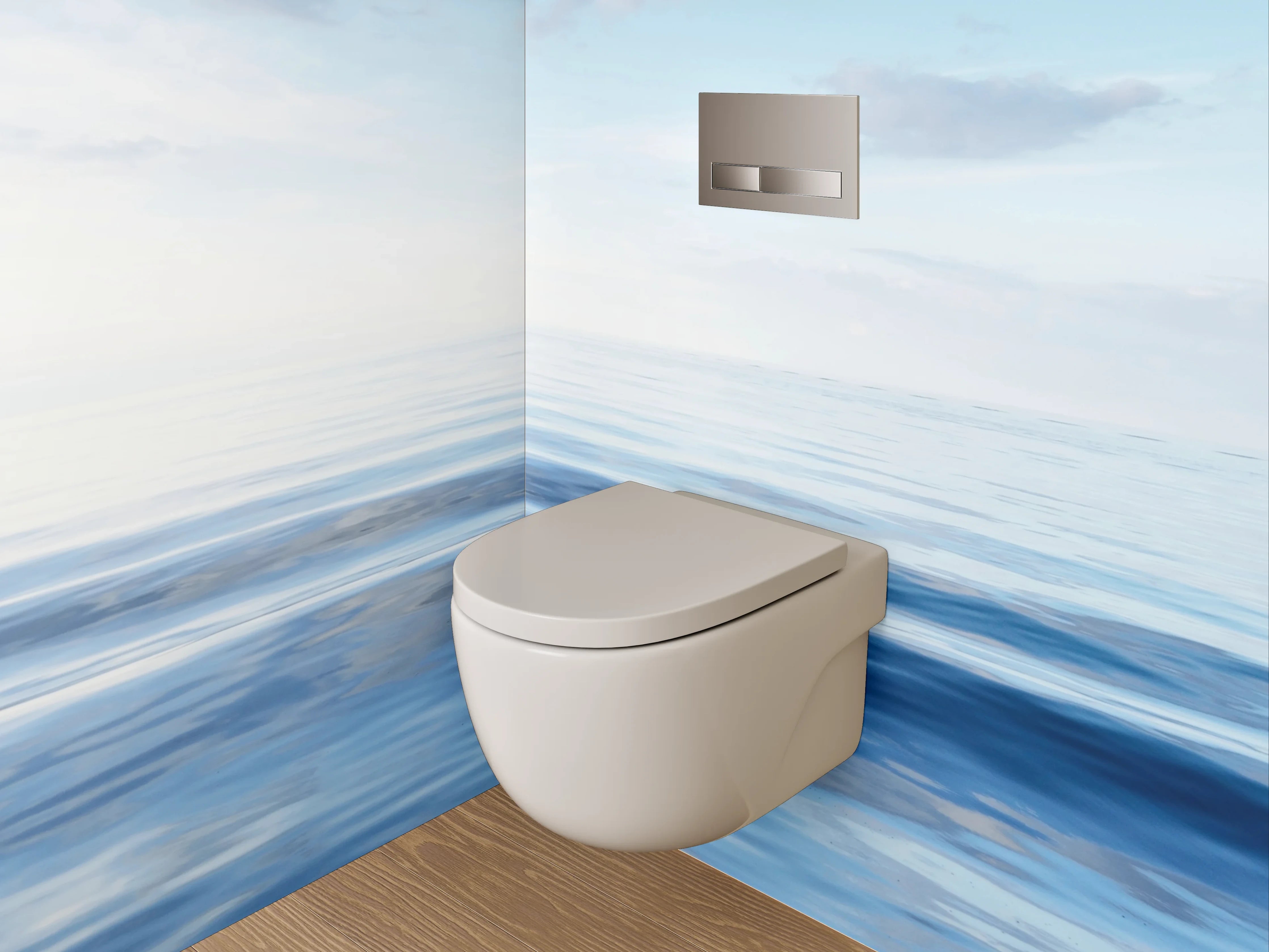 WC-Rückwand - Sanfte Meereswellen Panorama