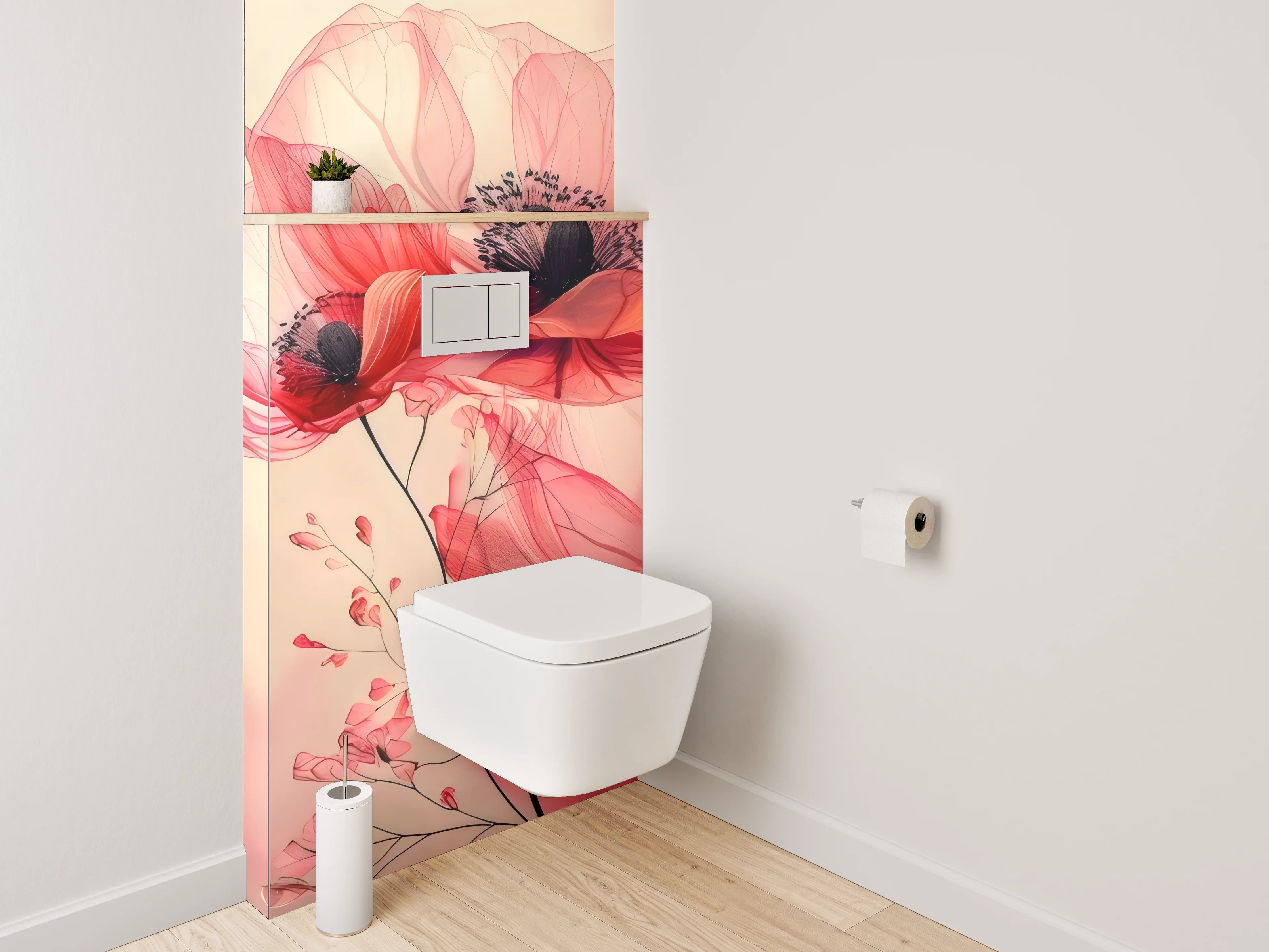 WC-Rückwand - Sanfte Osterglocken in Wasseroptik