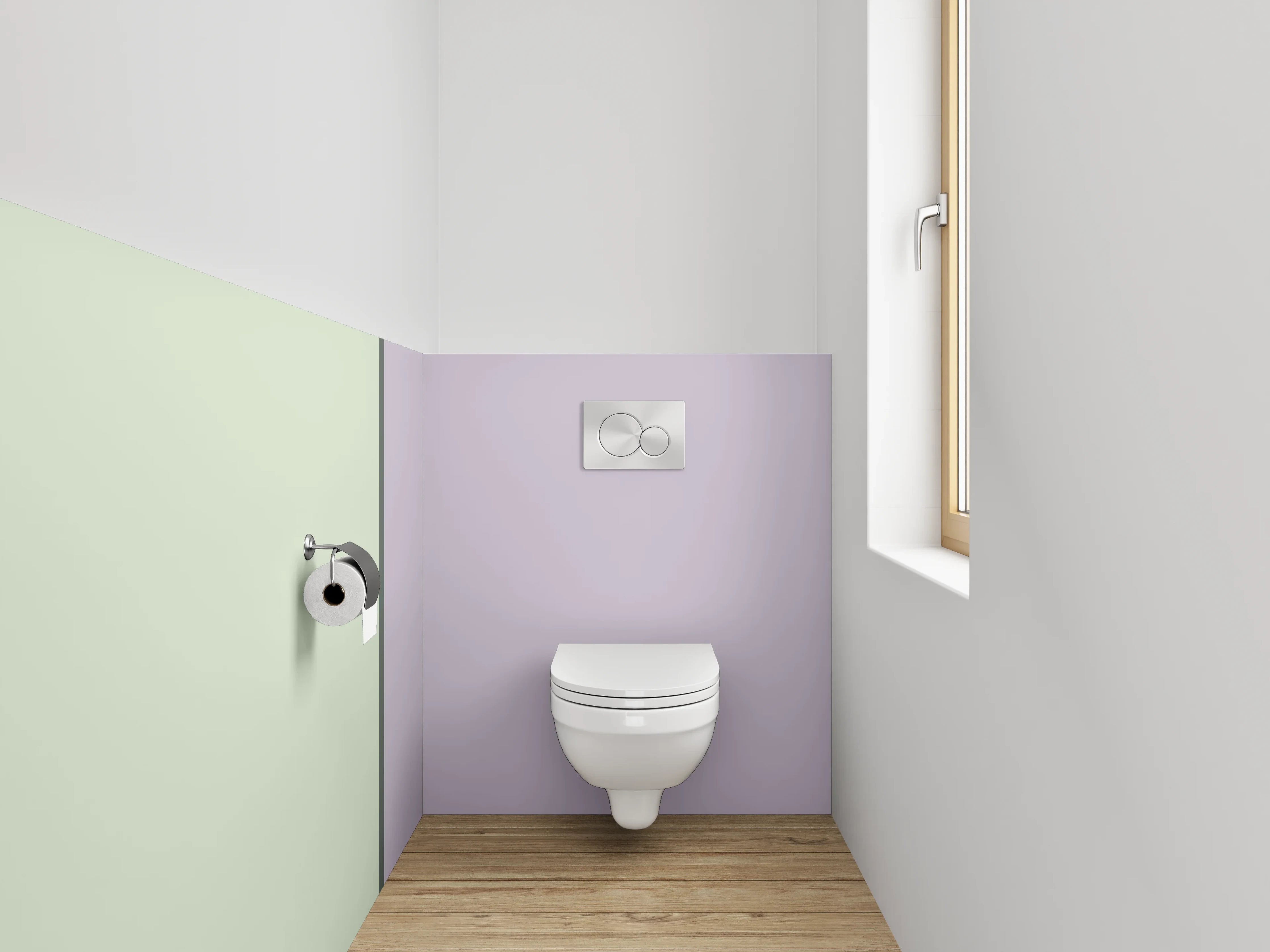 WC-Rückwand - Sanfte Pastellfarben im Doppelbild