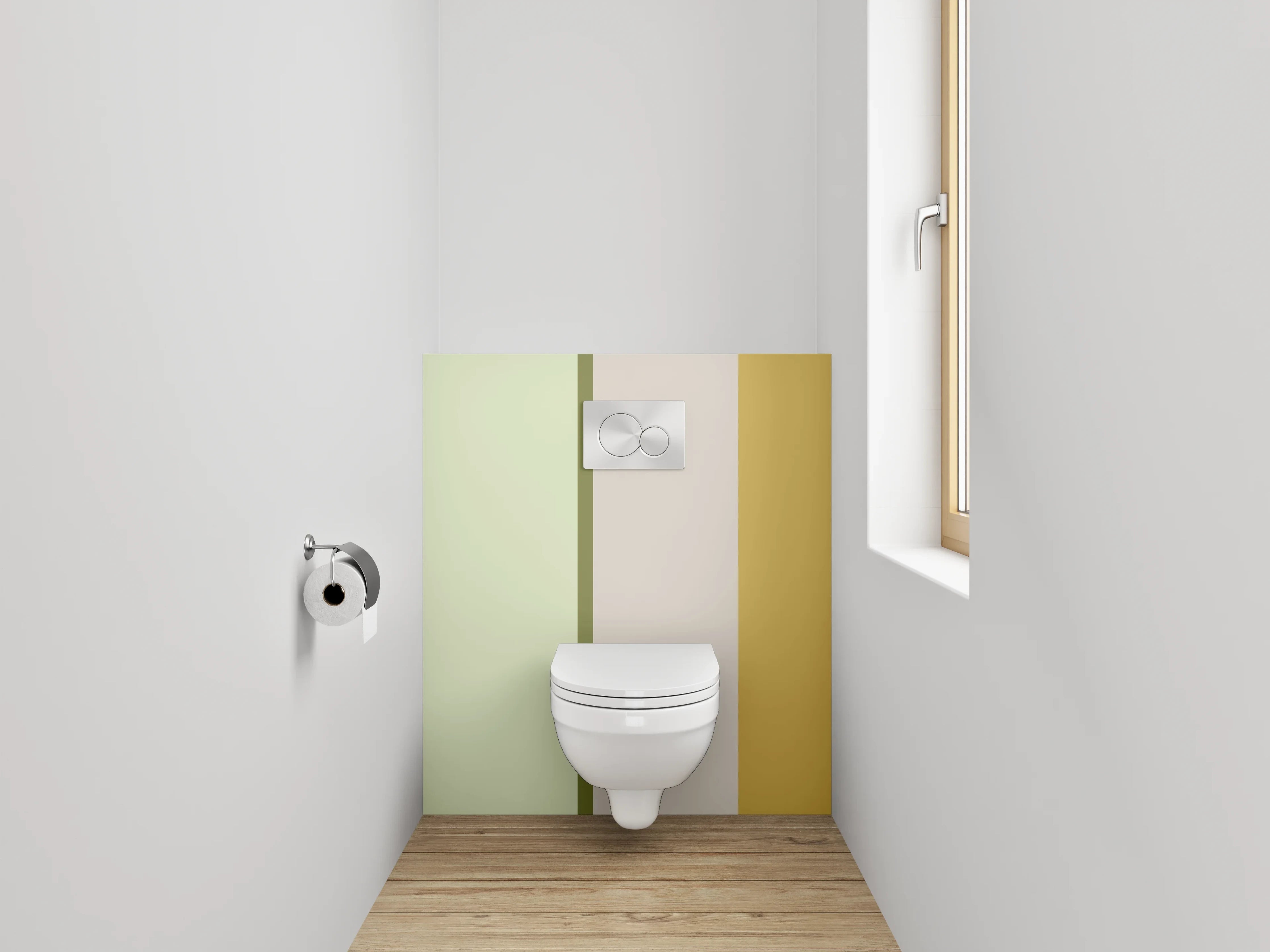 WC-Rückwand - Sanfte Pastellfarbige Streifen