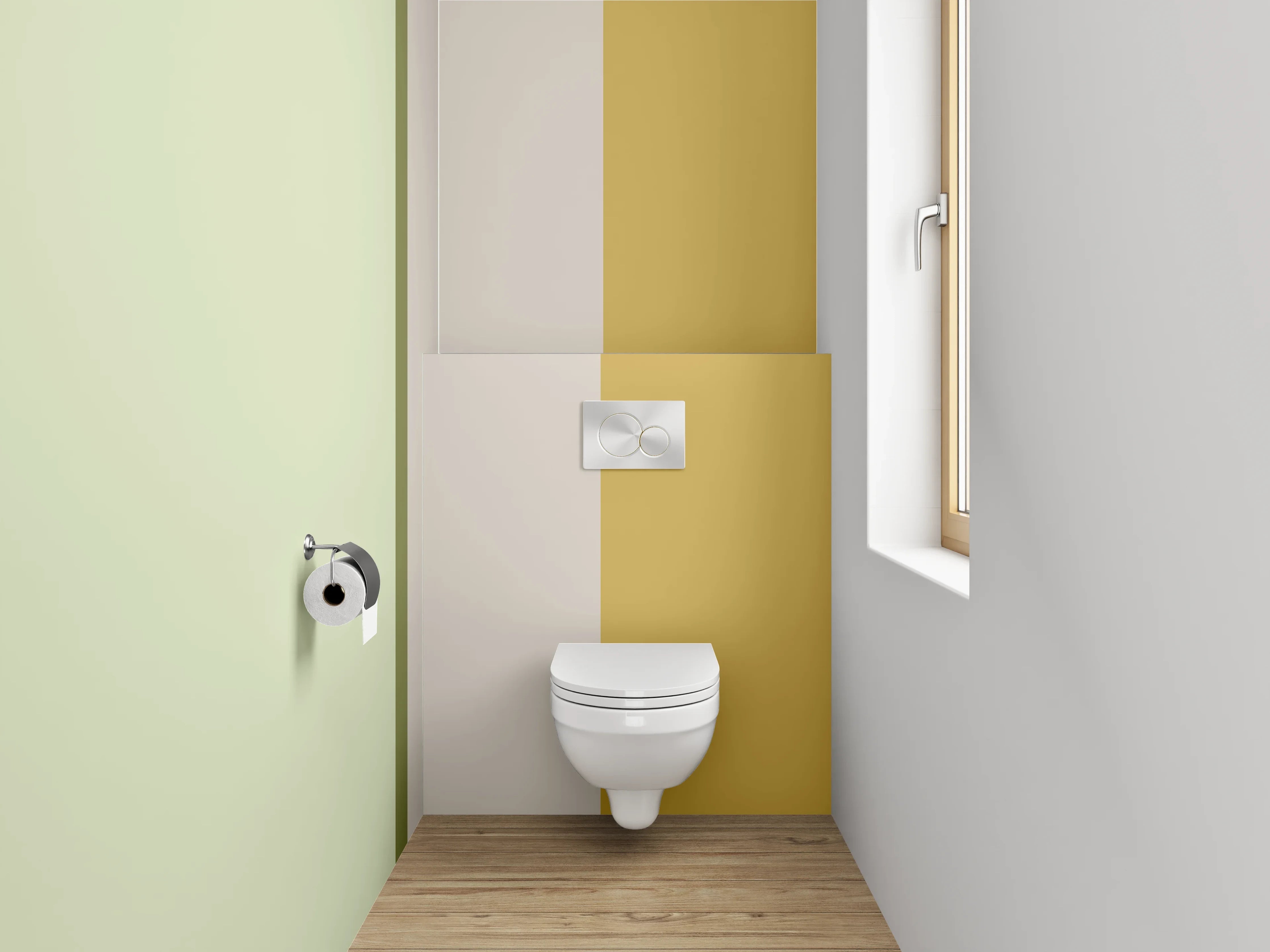 WC-Rückwand - Sanfte Pastellfarbige Streifen