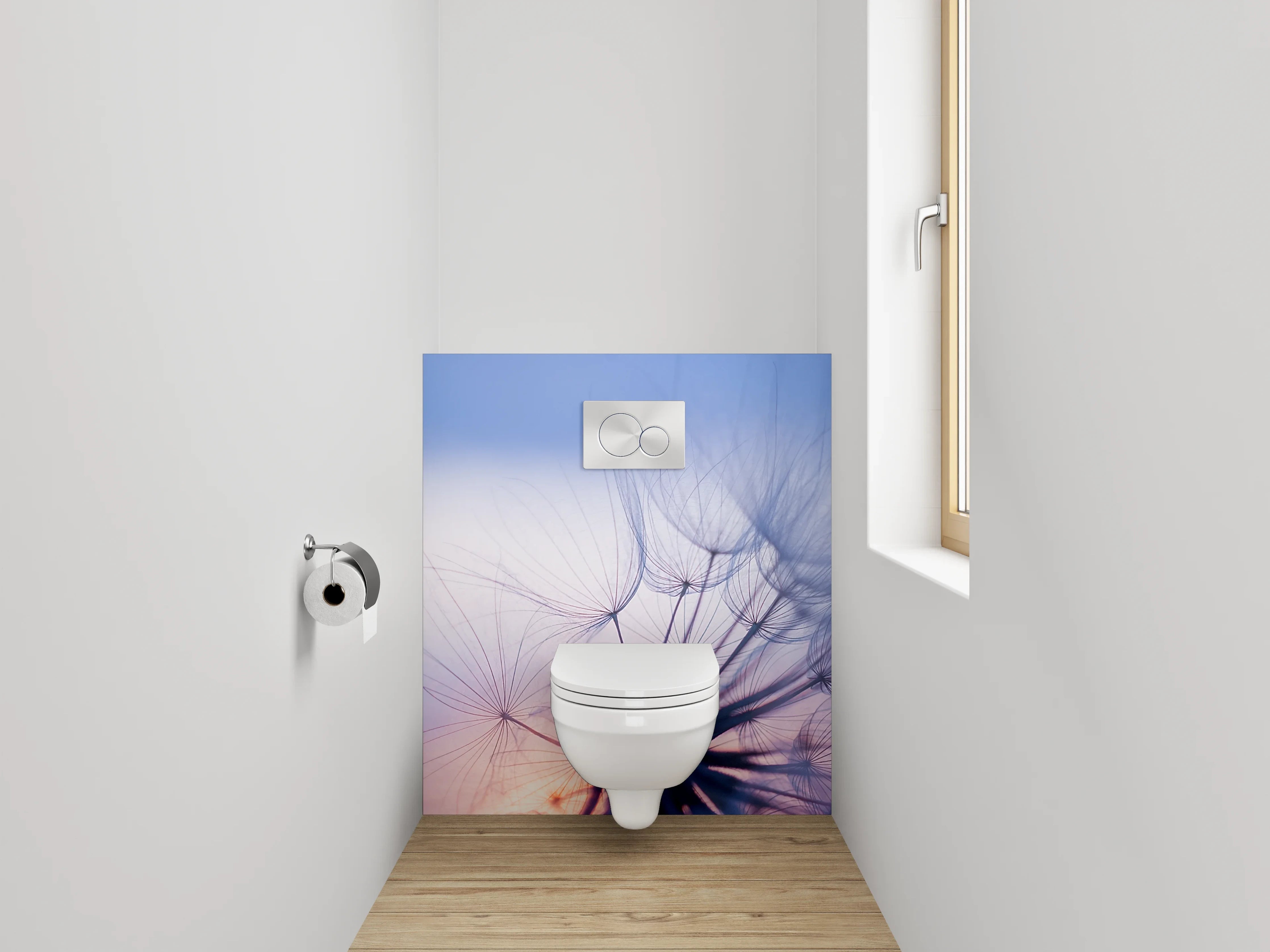 WC-Rückwand - Sanfte Pusteblume bei Sonnenuntergang