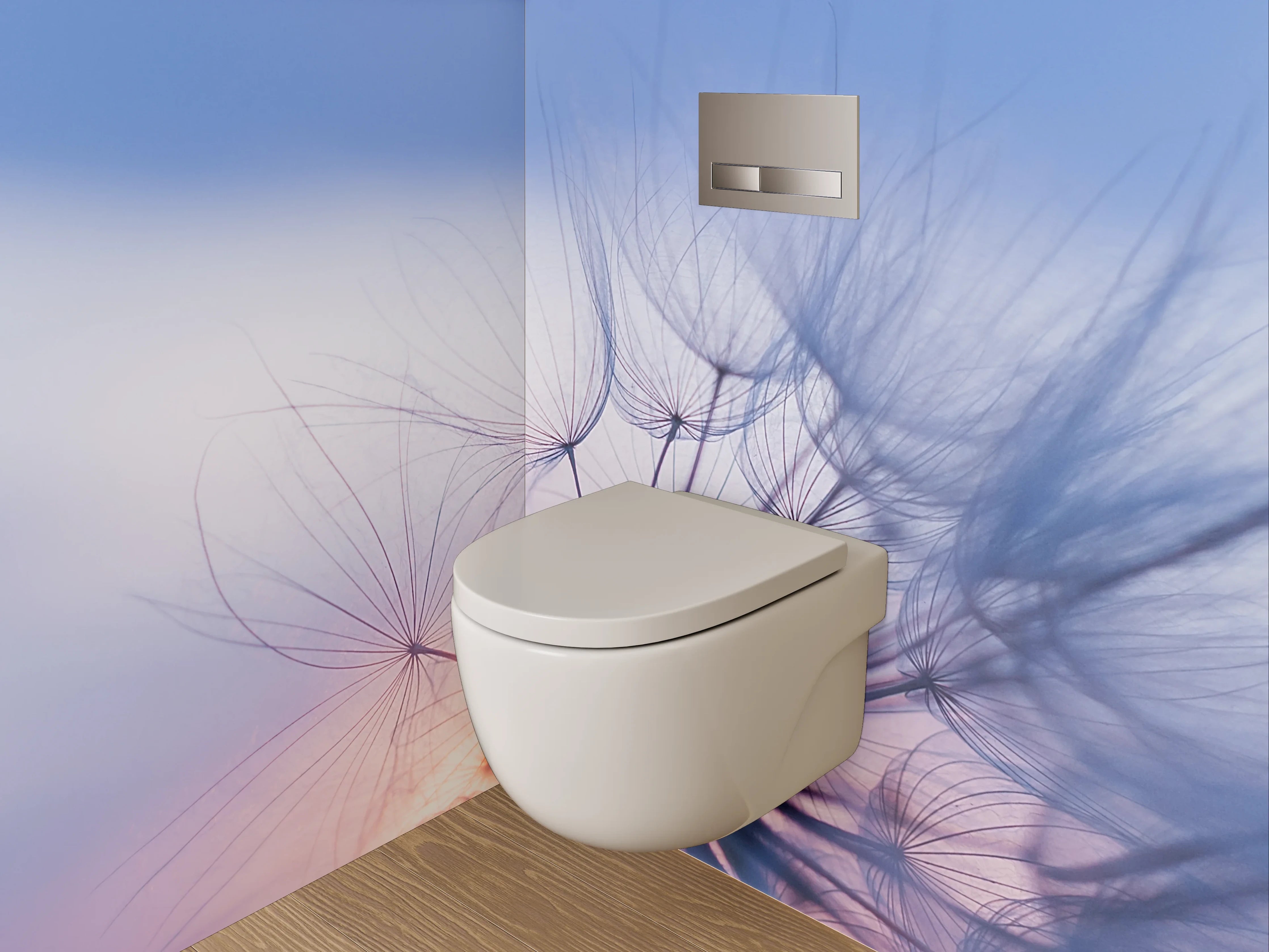 WC-Rückwand - Sanfte Pusteblume bei Sonnenuntergang