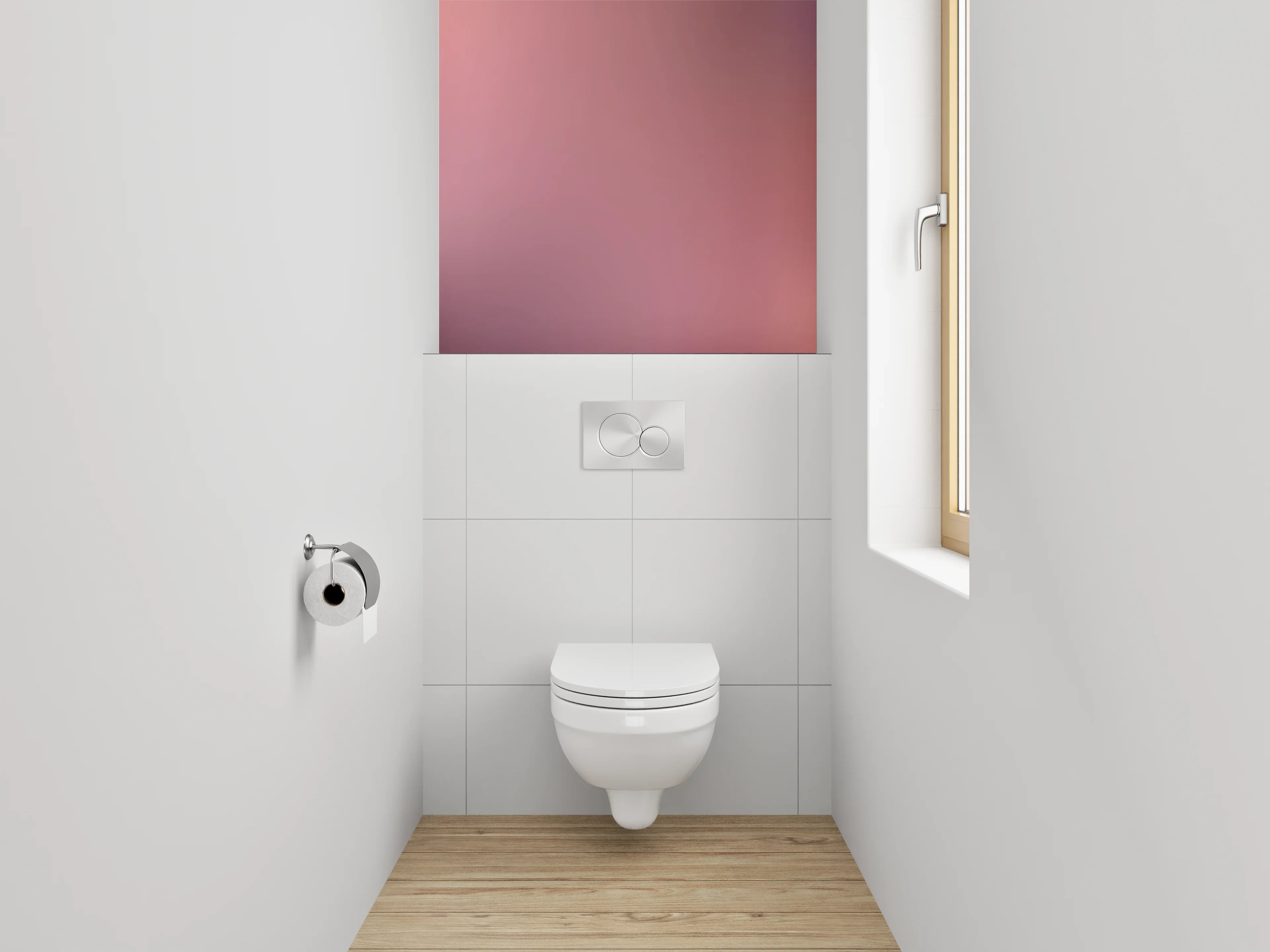 WC-Rückwand - Sanfte Rosé-Abstraktion für dein Badezimmer