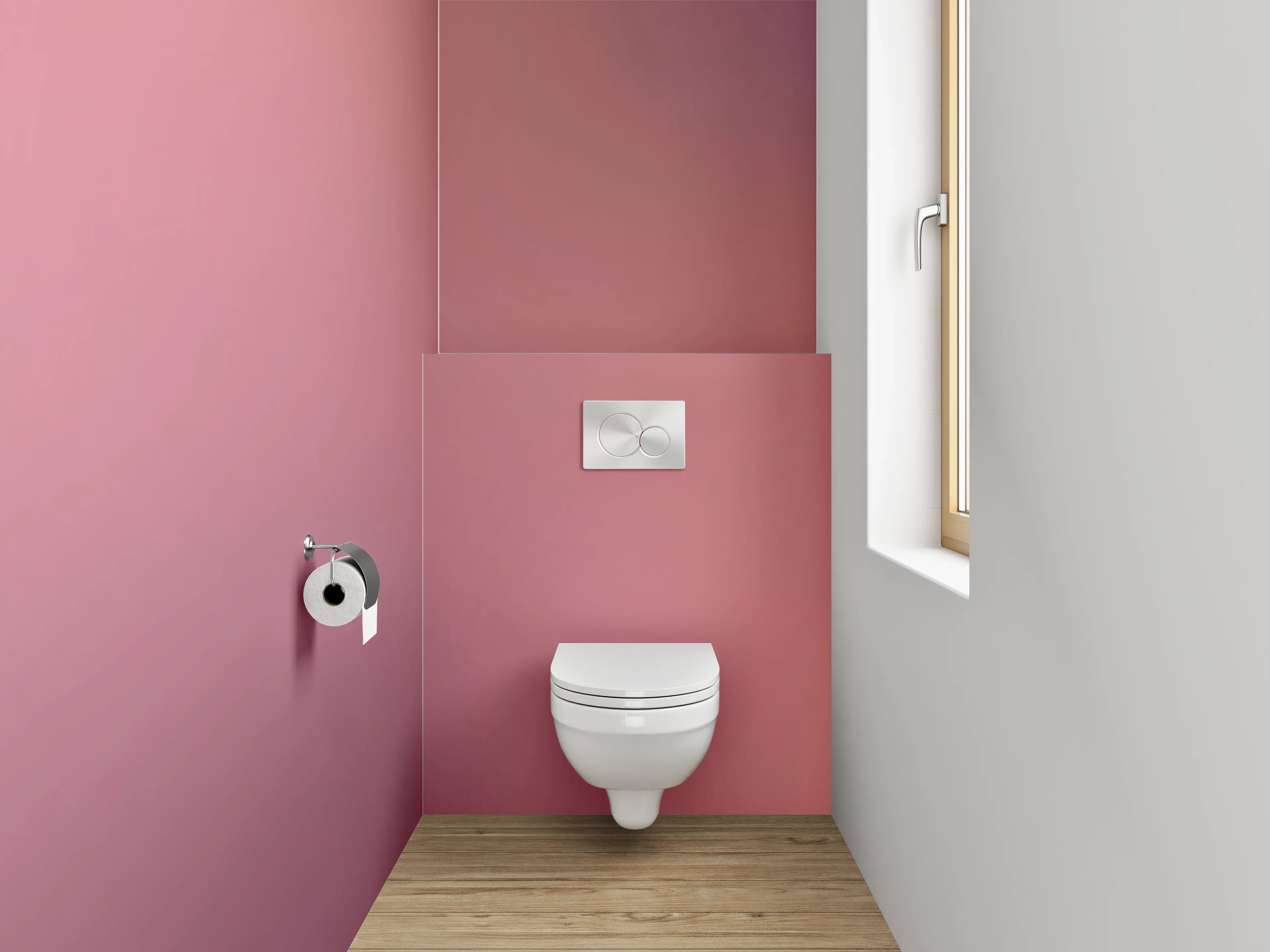 WC-Rückwand - Sanfte Rosé-Abstraktion für dein Badezimmer