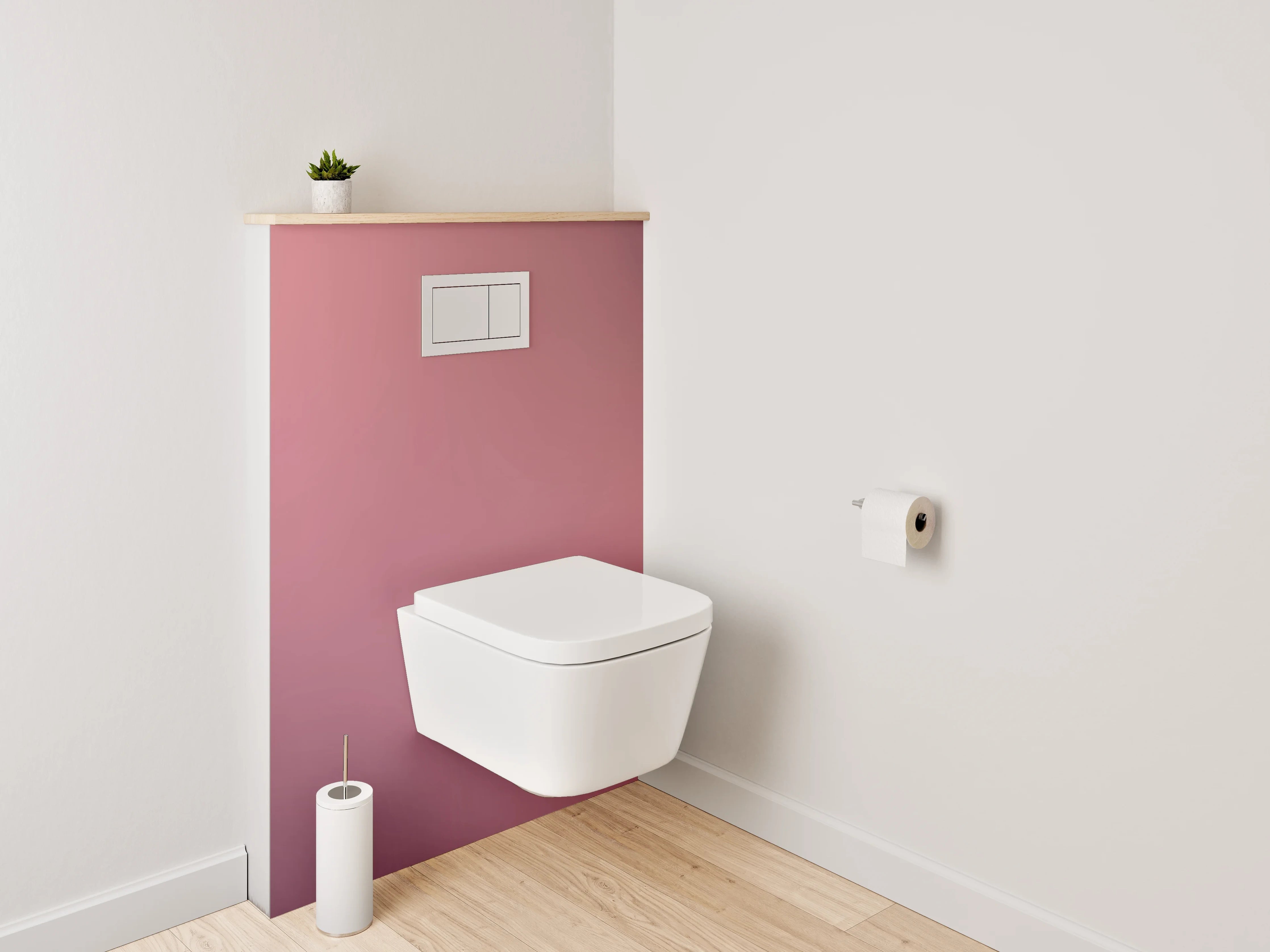 WC-Rückwand - Sanfte Rosé-Abstraktion für dein Badezimmer