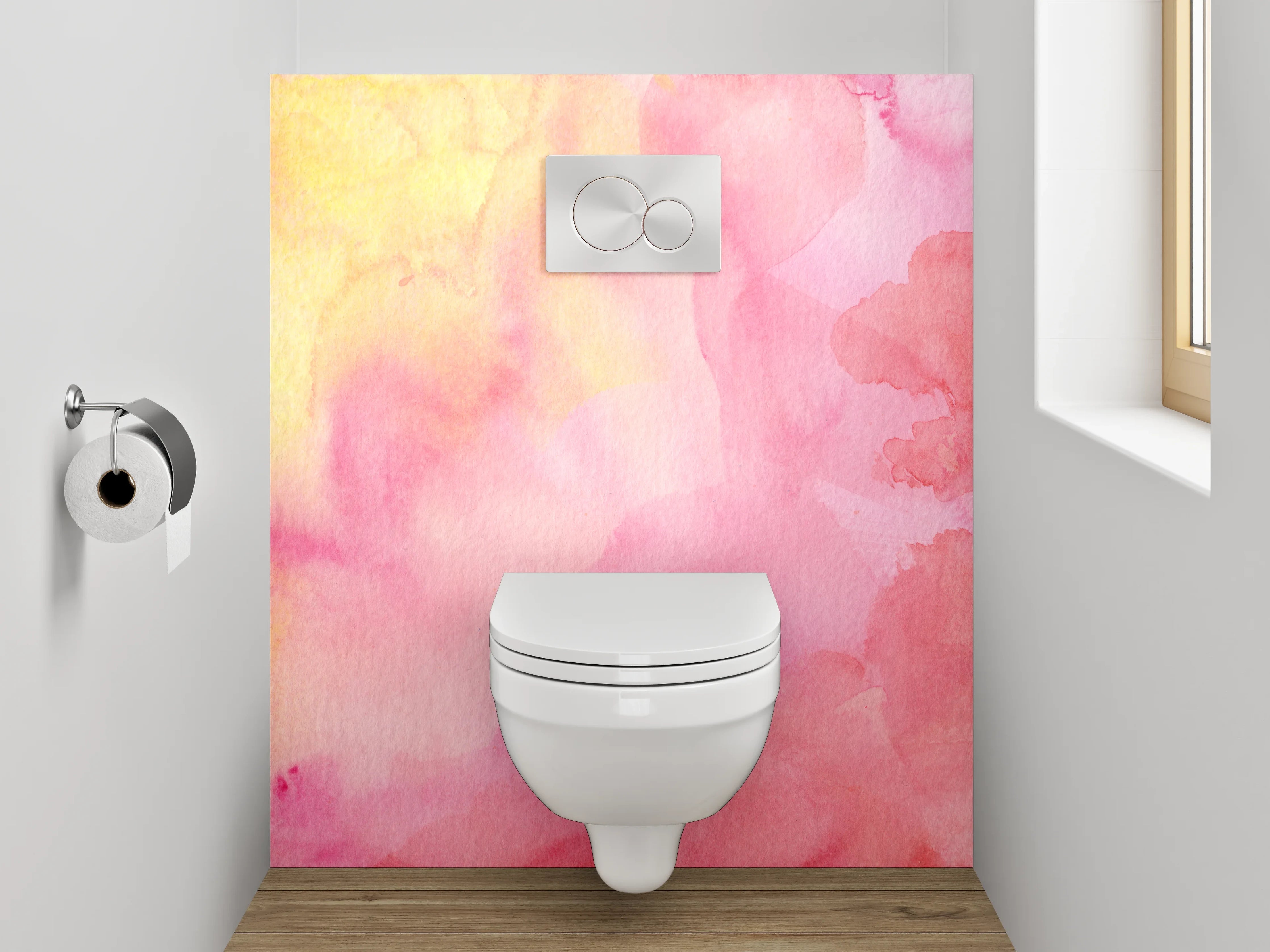 WC-Rückwand - Sanfte Wasserfarben-Aquarelltextur