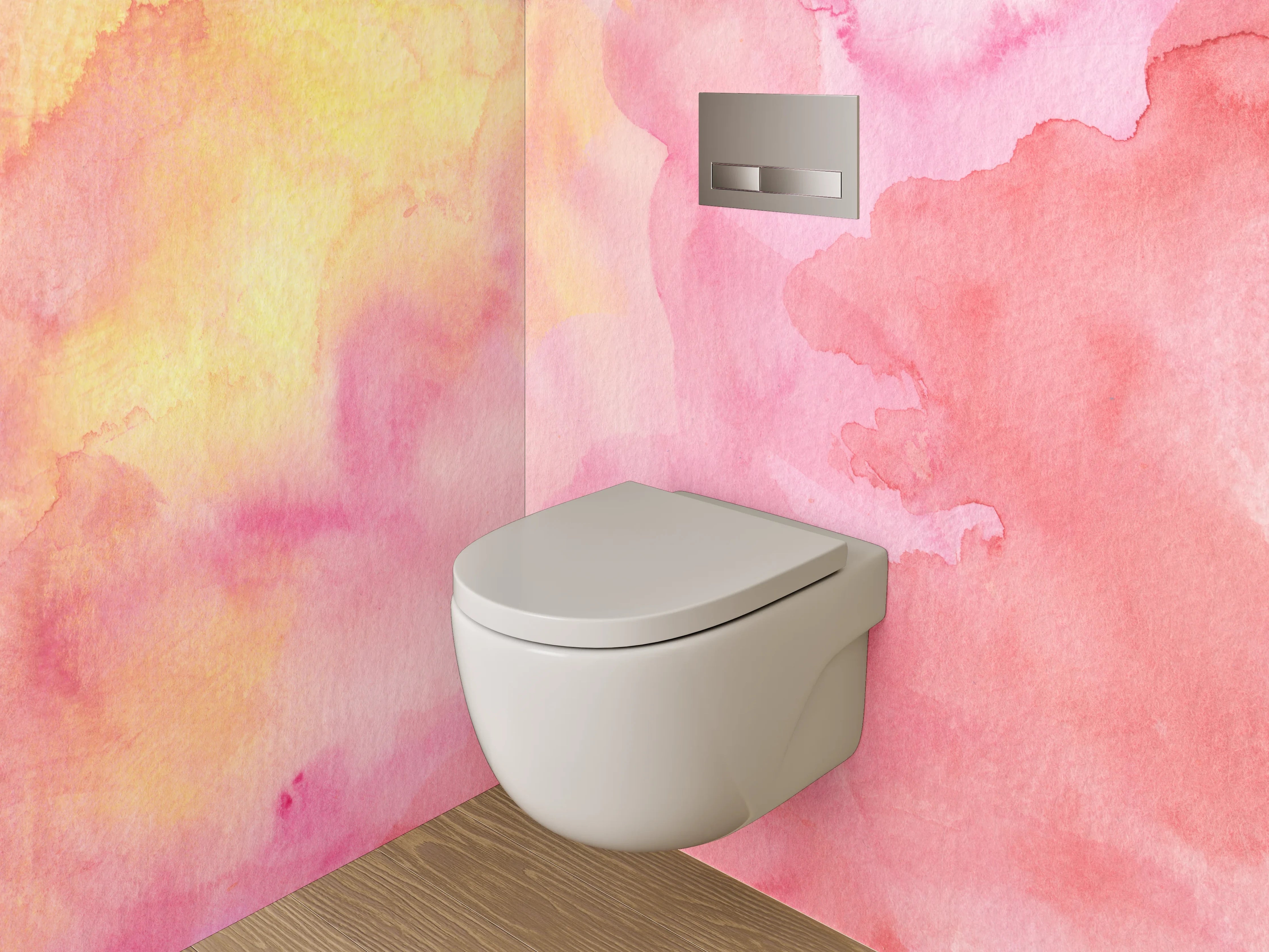 WC-Rückwand - Sanfte Wasserfarben-Aquarelltextur