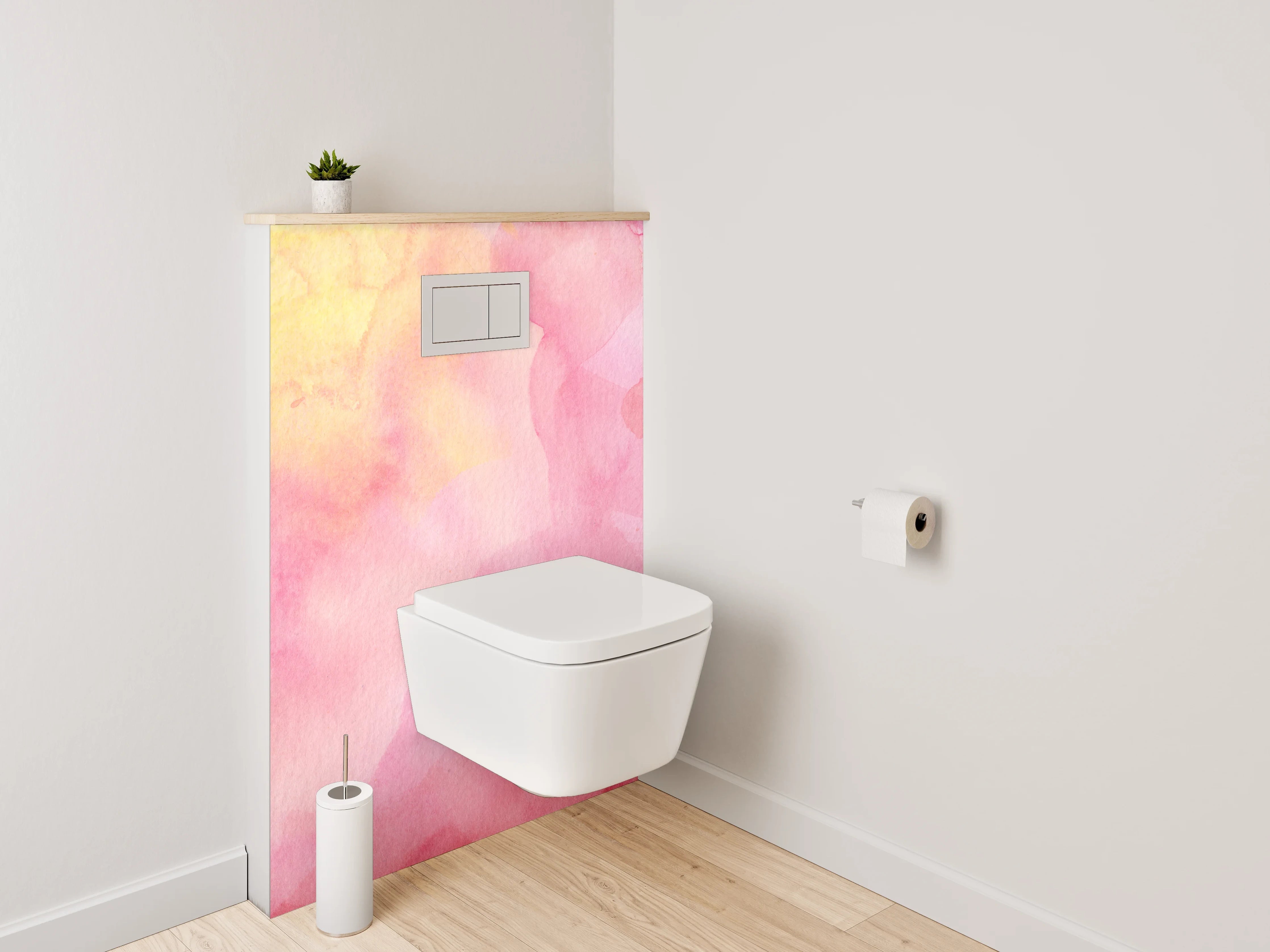 WC-Rückwand - Sanfte Wasserfarben-Aquarelltextur