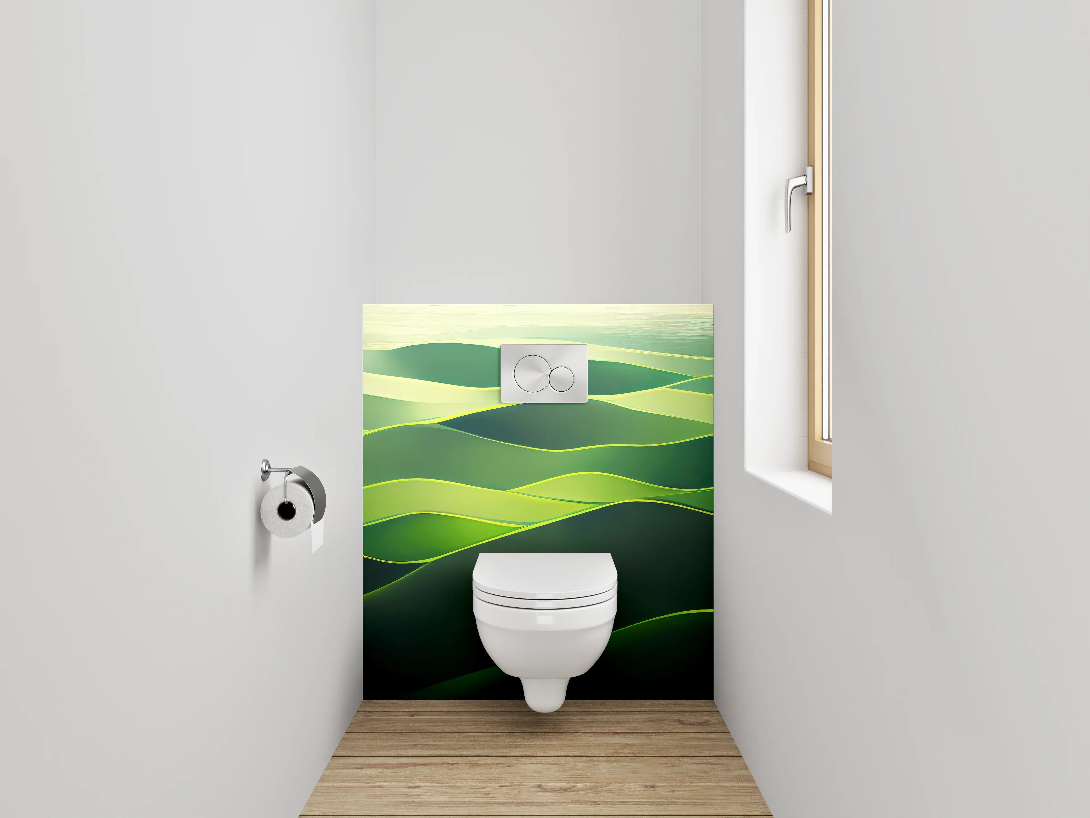 WC-Rückwand - Sanfte grüne Hügel Landschaft