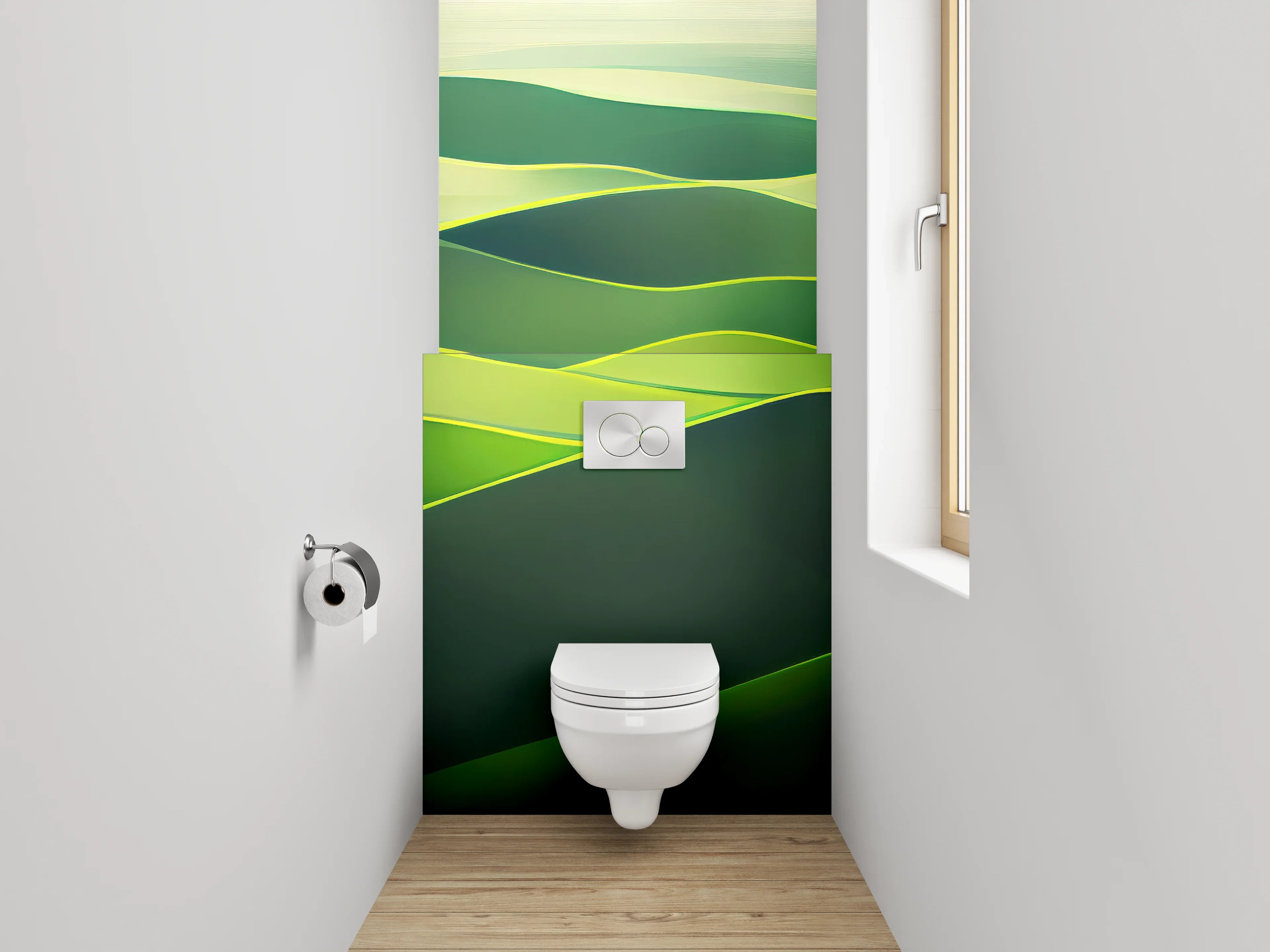 WC-Rückwand - Sanfte grüne Hügel Landschaft