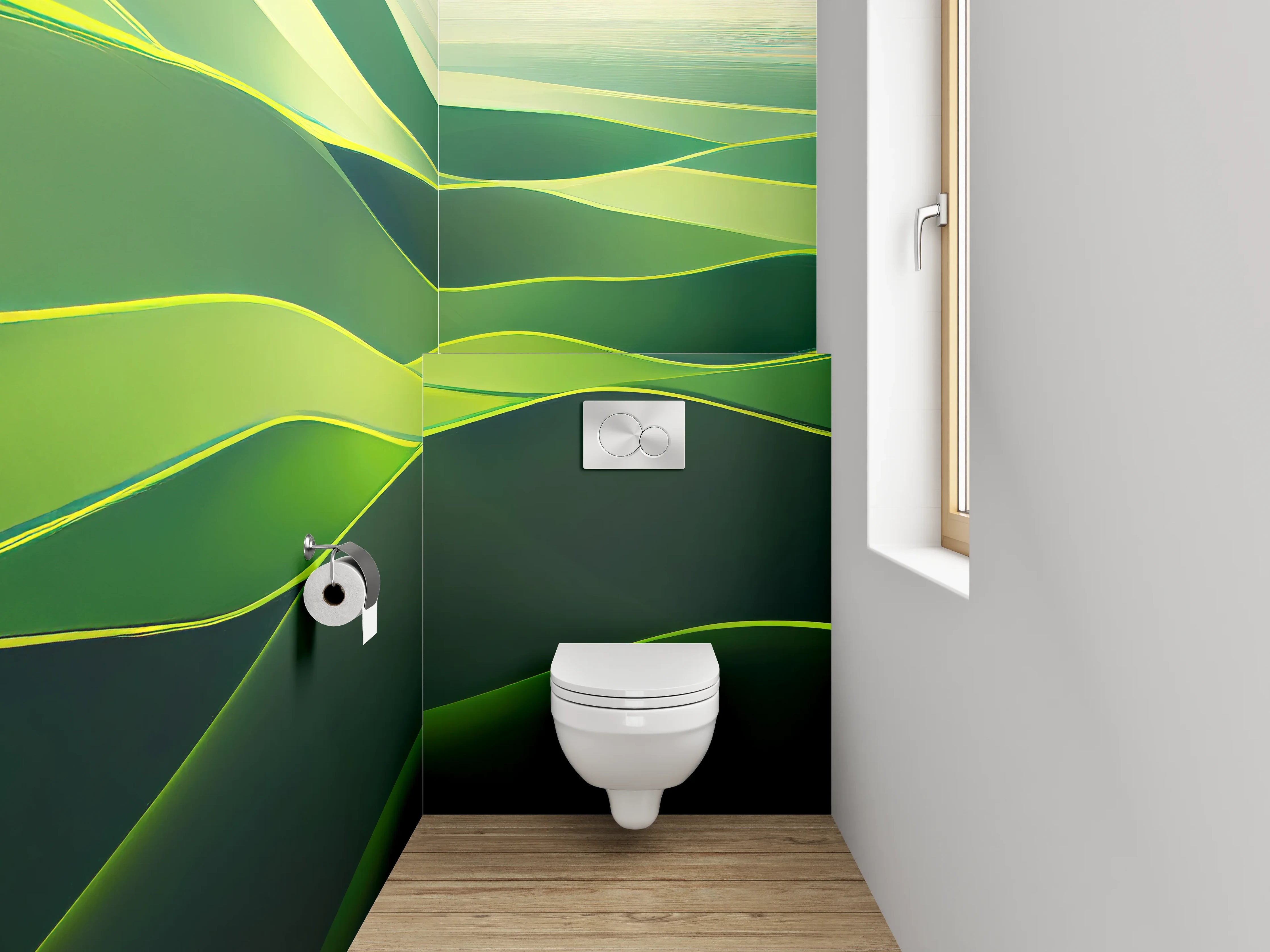 WC-Rückwand - Sanfte grüne Hügel Landschaft