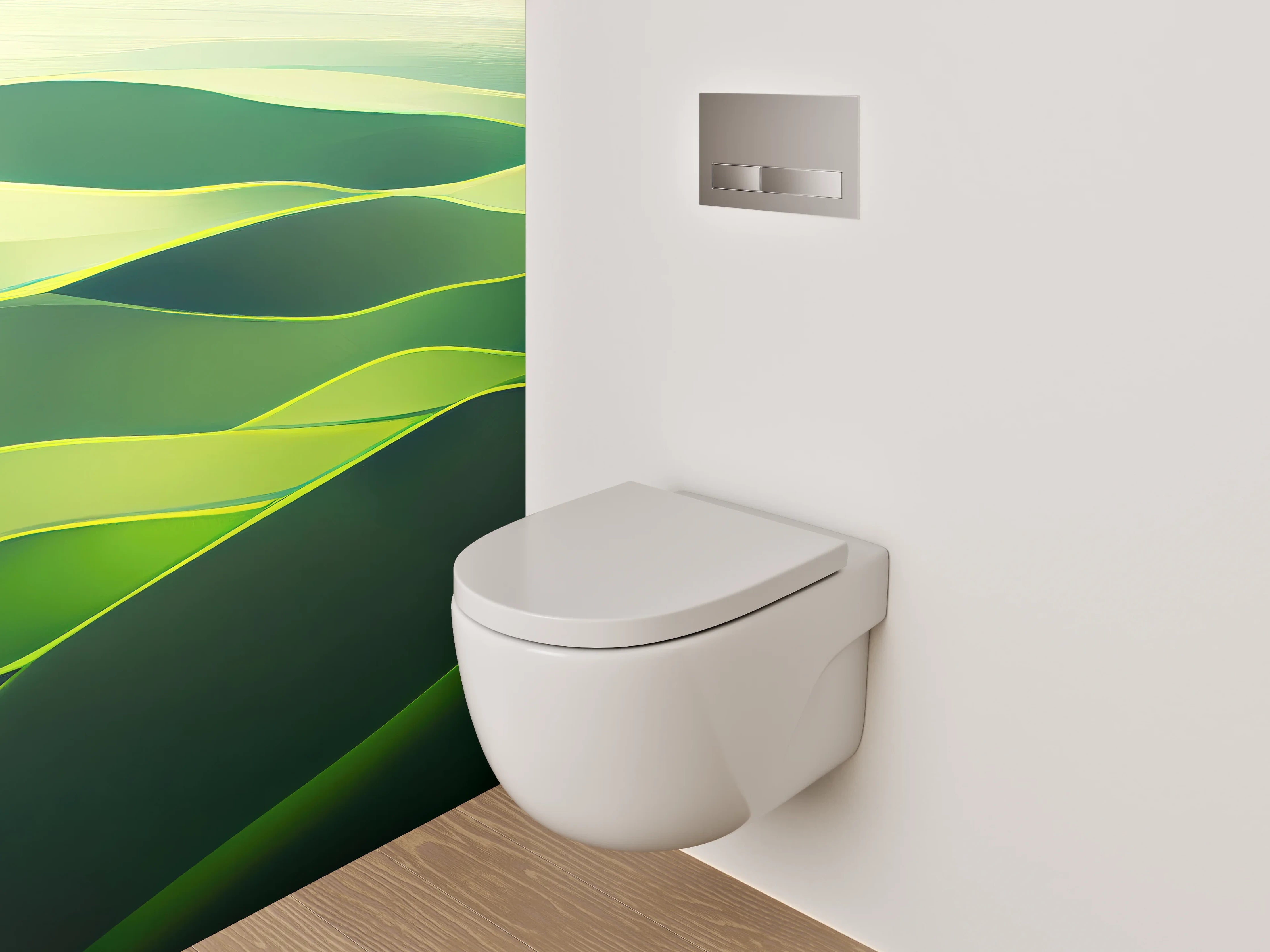 WC-Rückwand - Sanfte grüne Hügel Landschaft