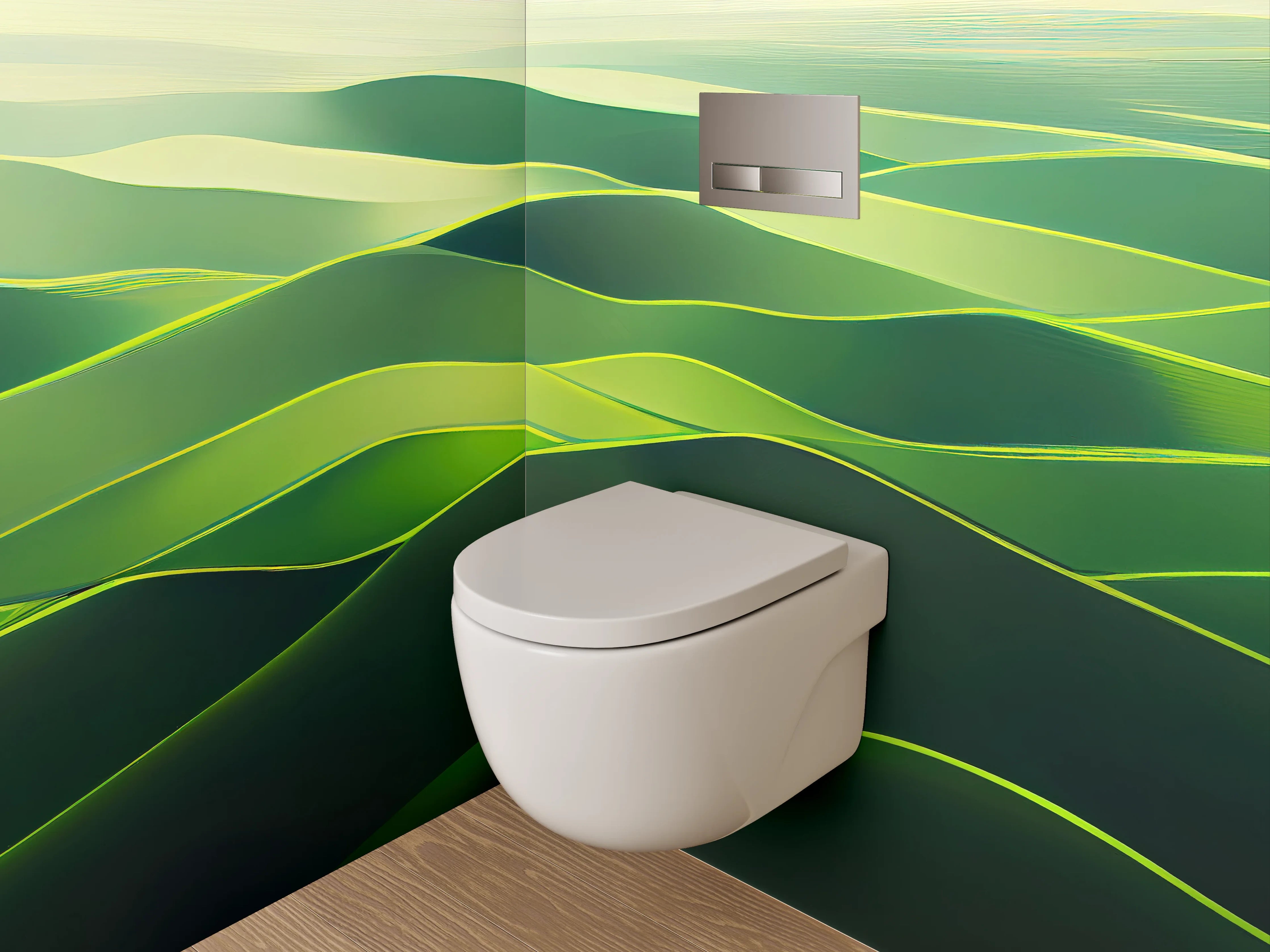 WC-Rückwand - Sanfte grüne Hügel Landschaft
