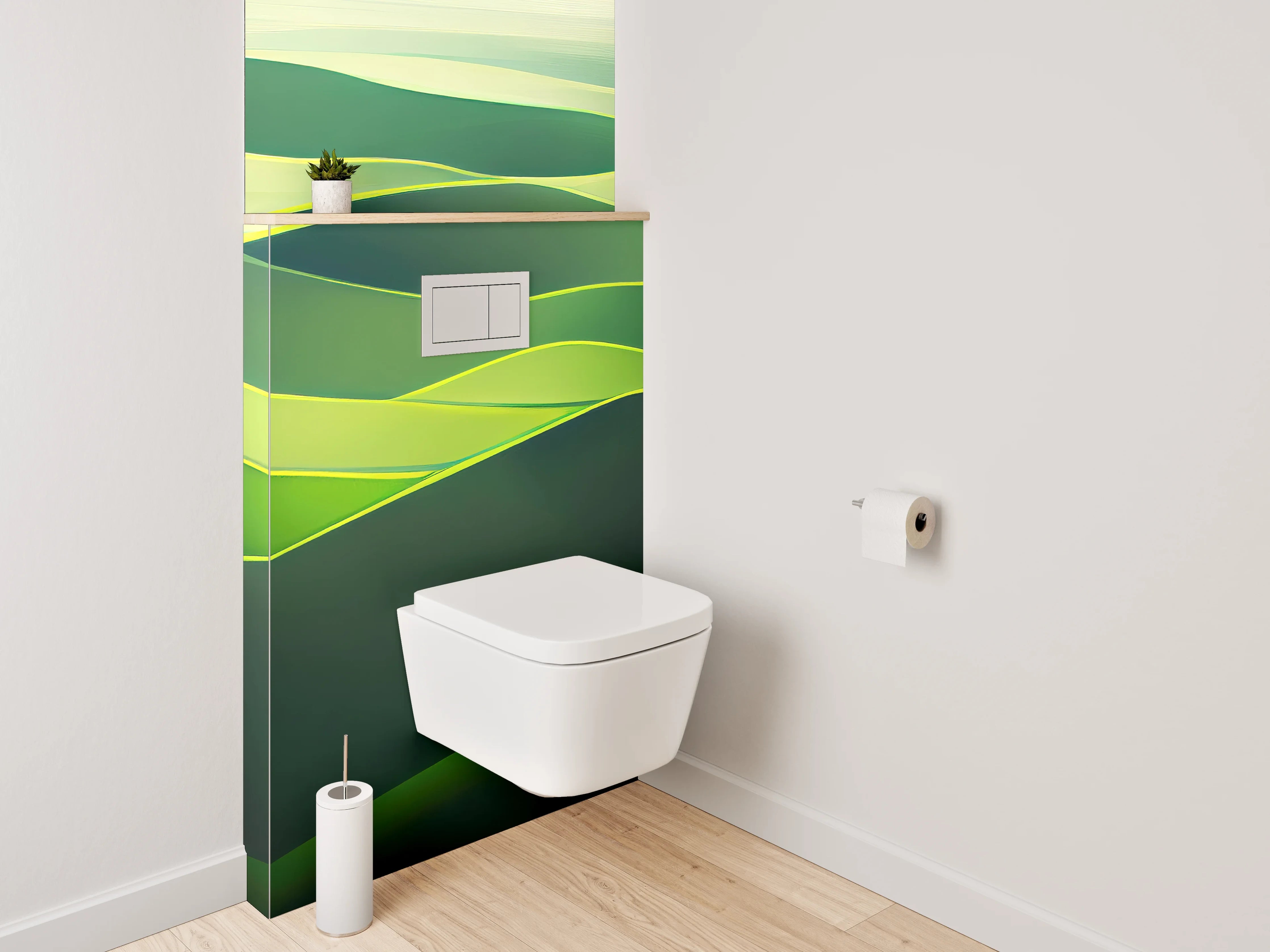 WC-Rückwand - Sanfte grüne Hügel Landschaft