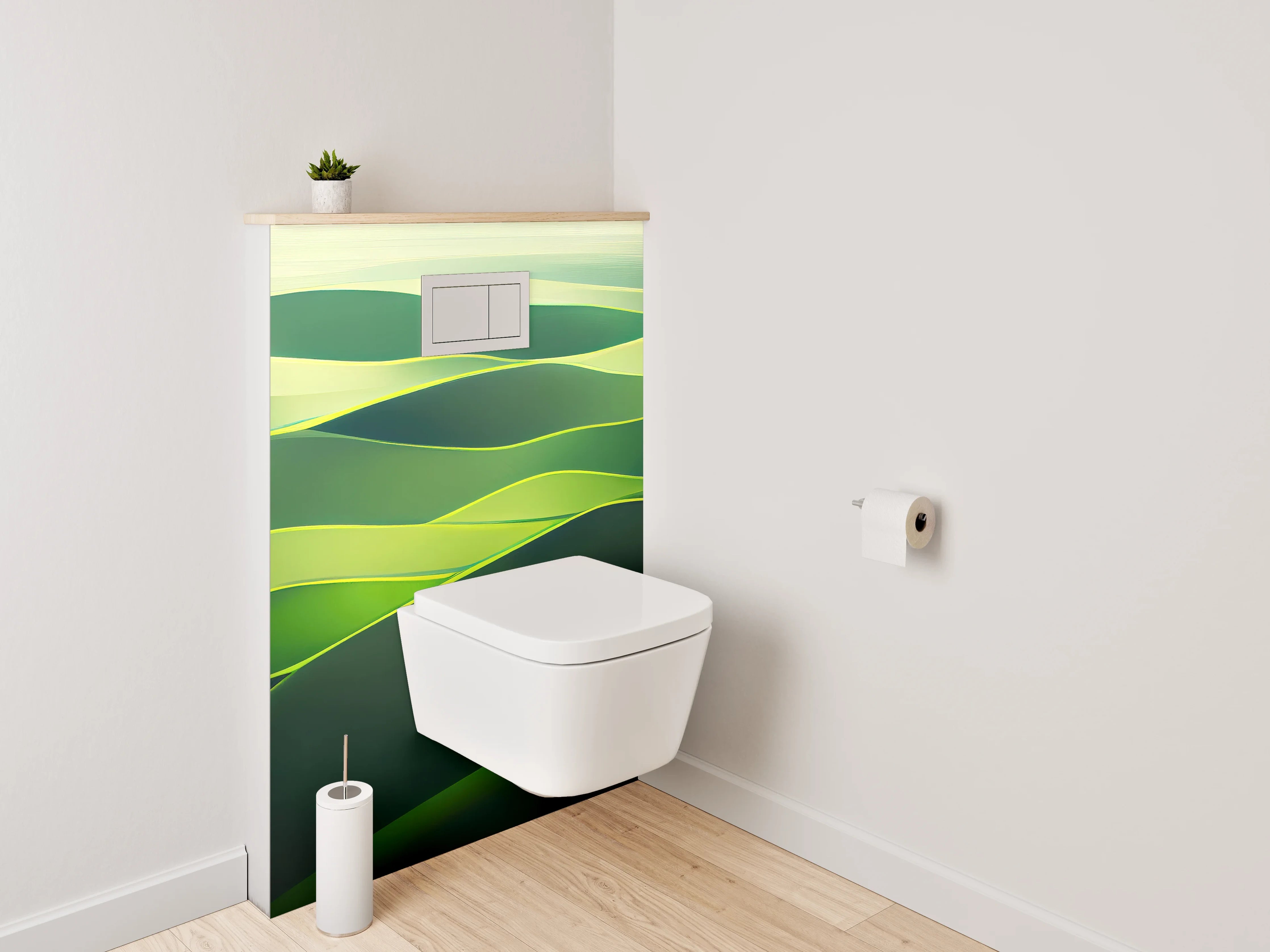 WC-Rückwand - Sanfte grüne Hügel Landschaft
