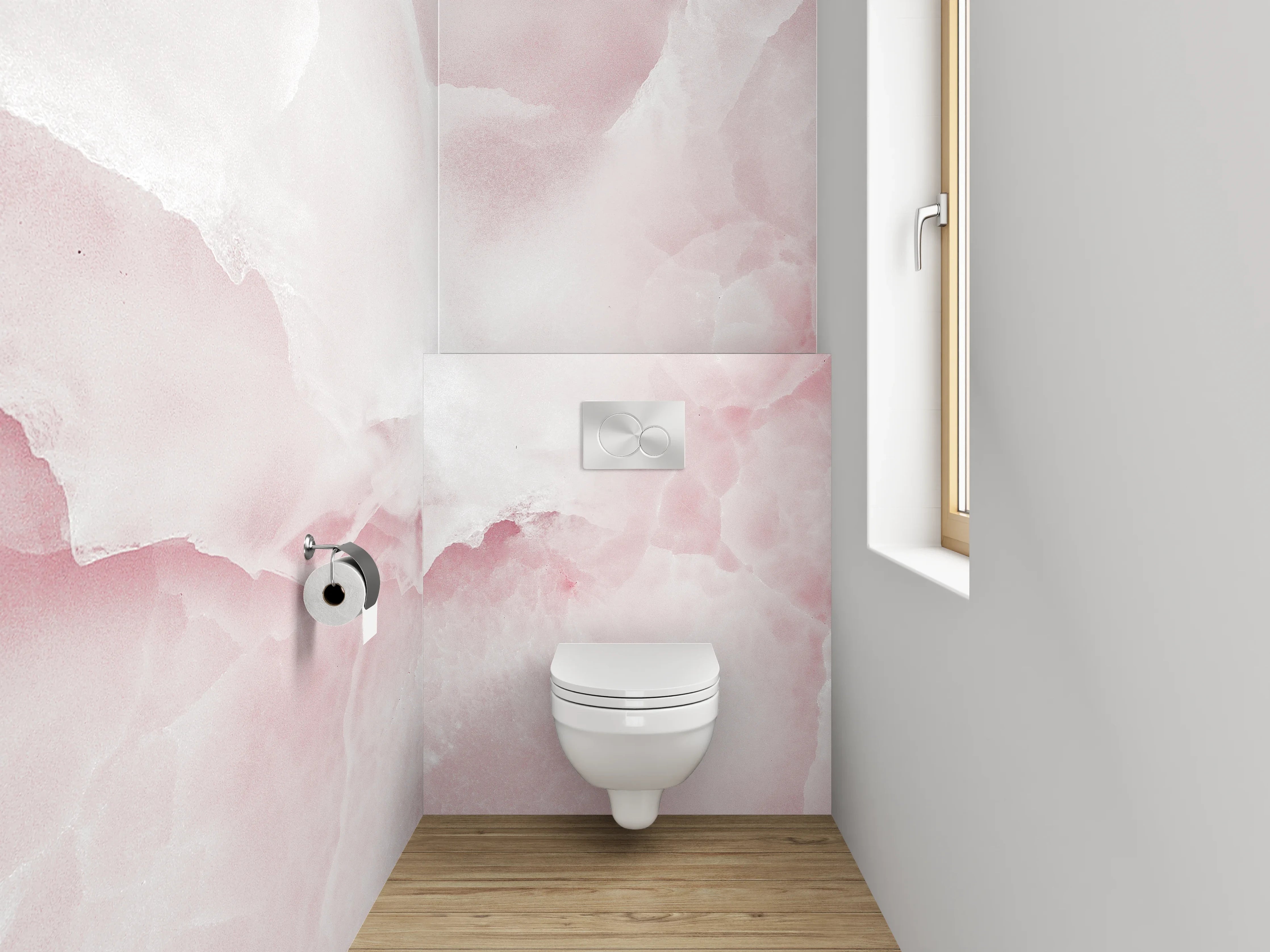 WC-Rückwand - Sanfte rosa Marmor-Textur