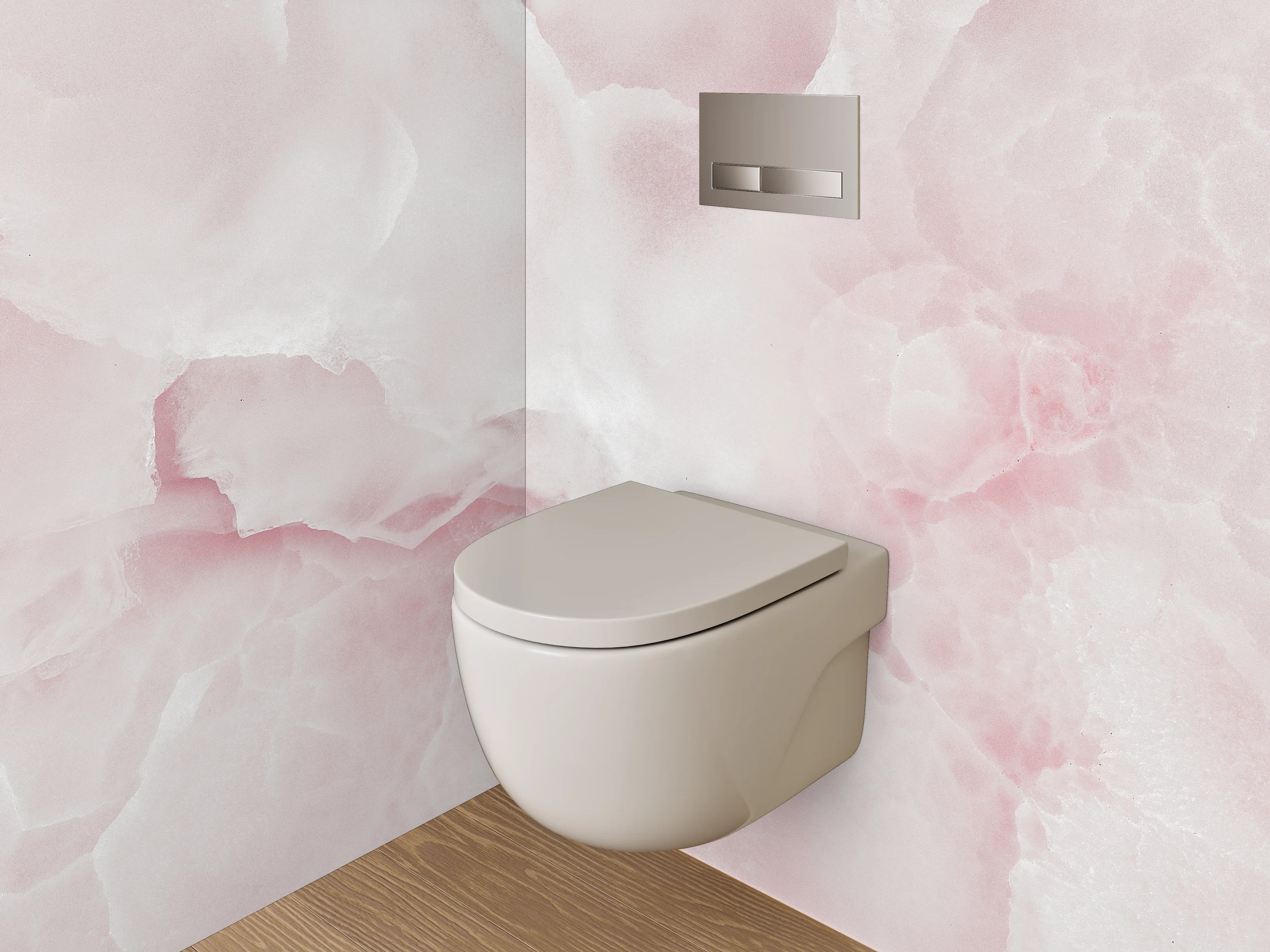 WC-Rückwand - Sanfte rosa Marmor-Textur