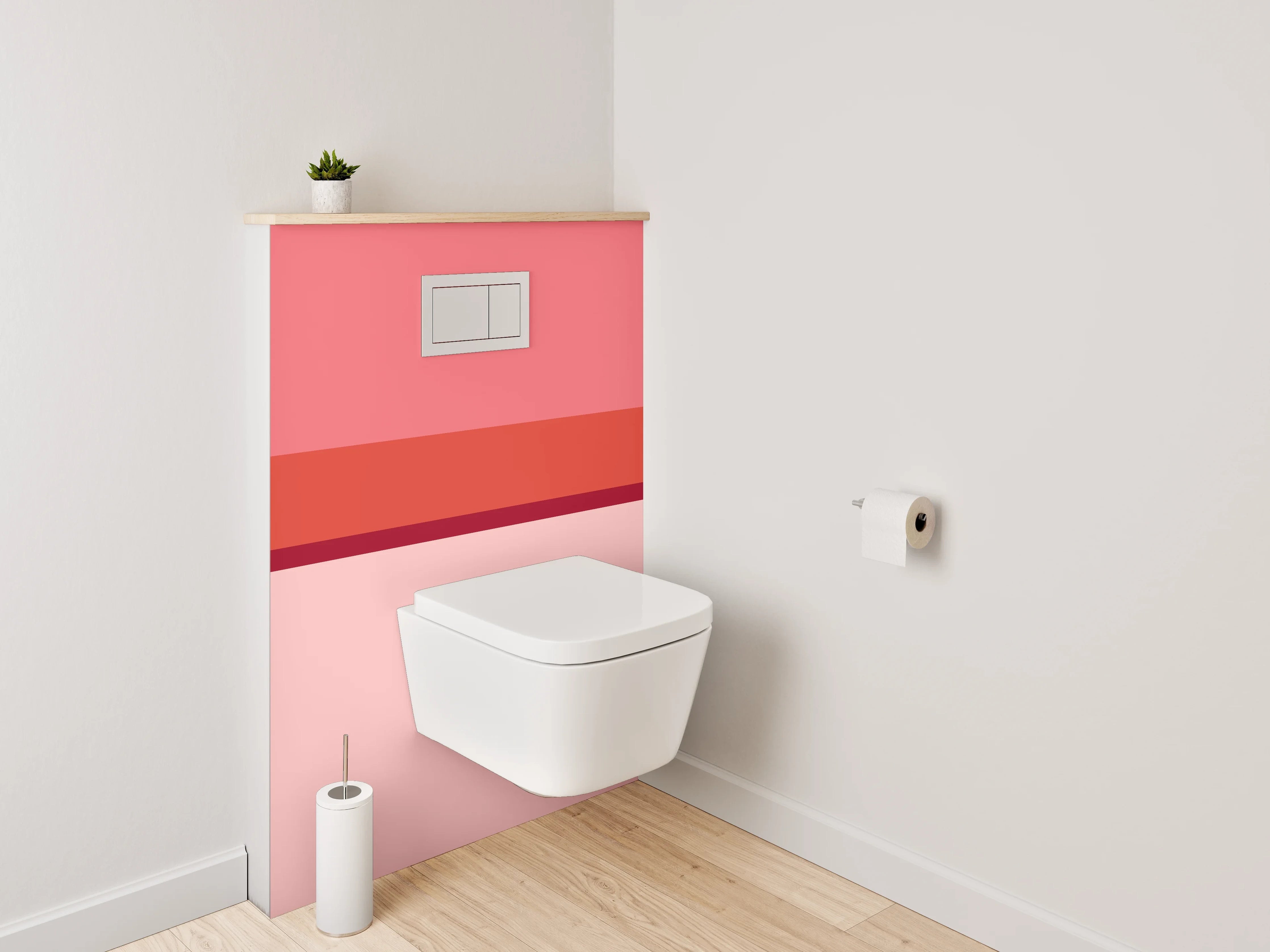 WC-Rückwand - Sanfter Farbverlauf in Rosé-Tönen