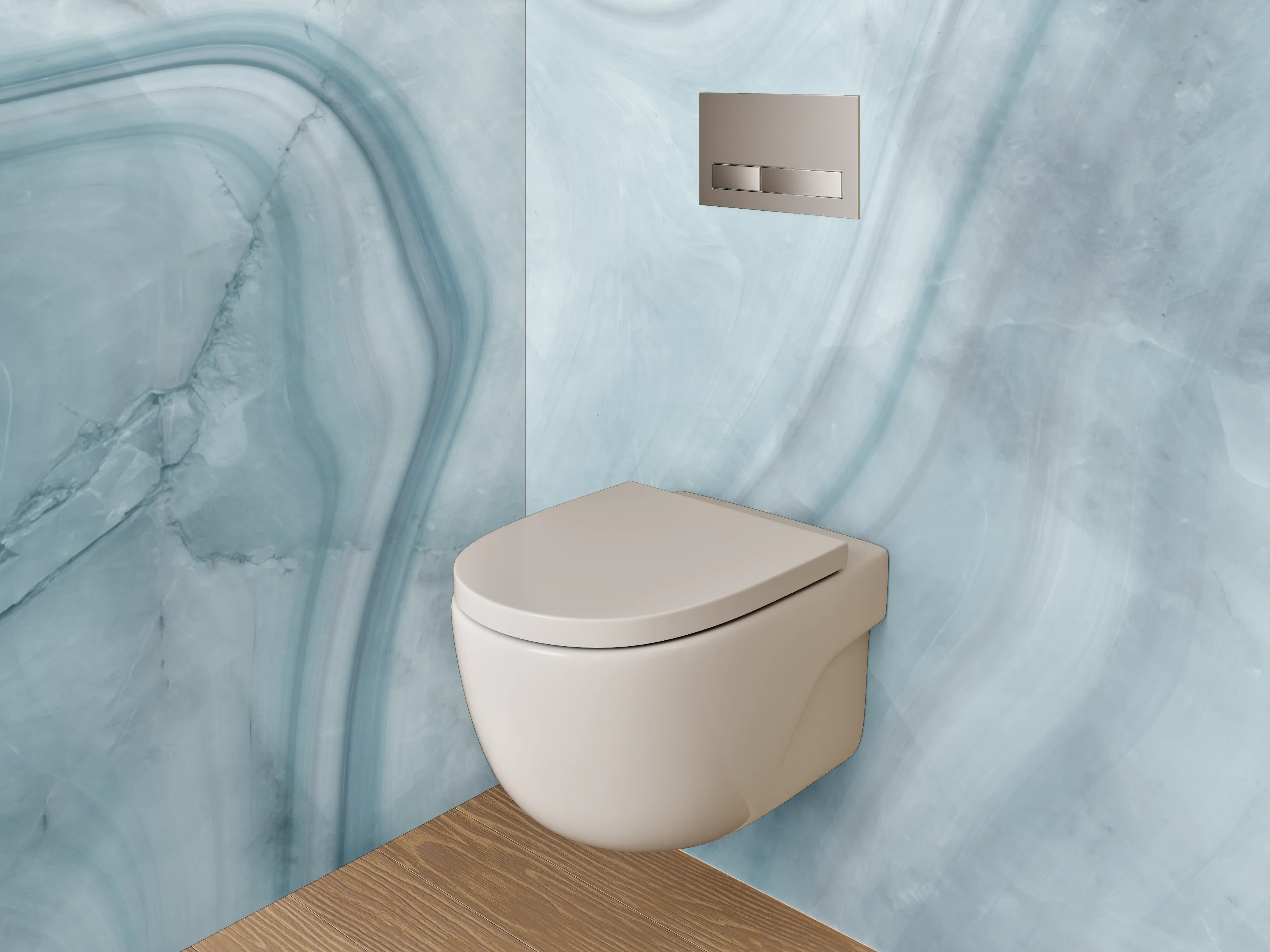 WC-Rückwand - Sanfter Grauschimmer auf weißem Marmor