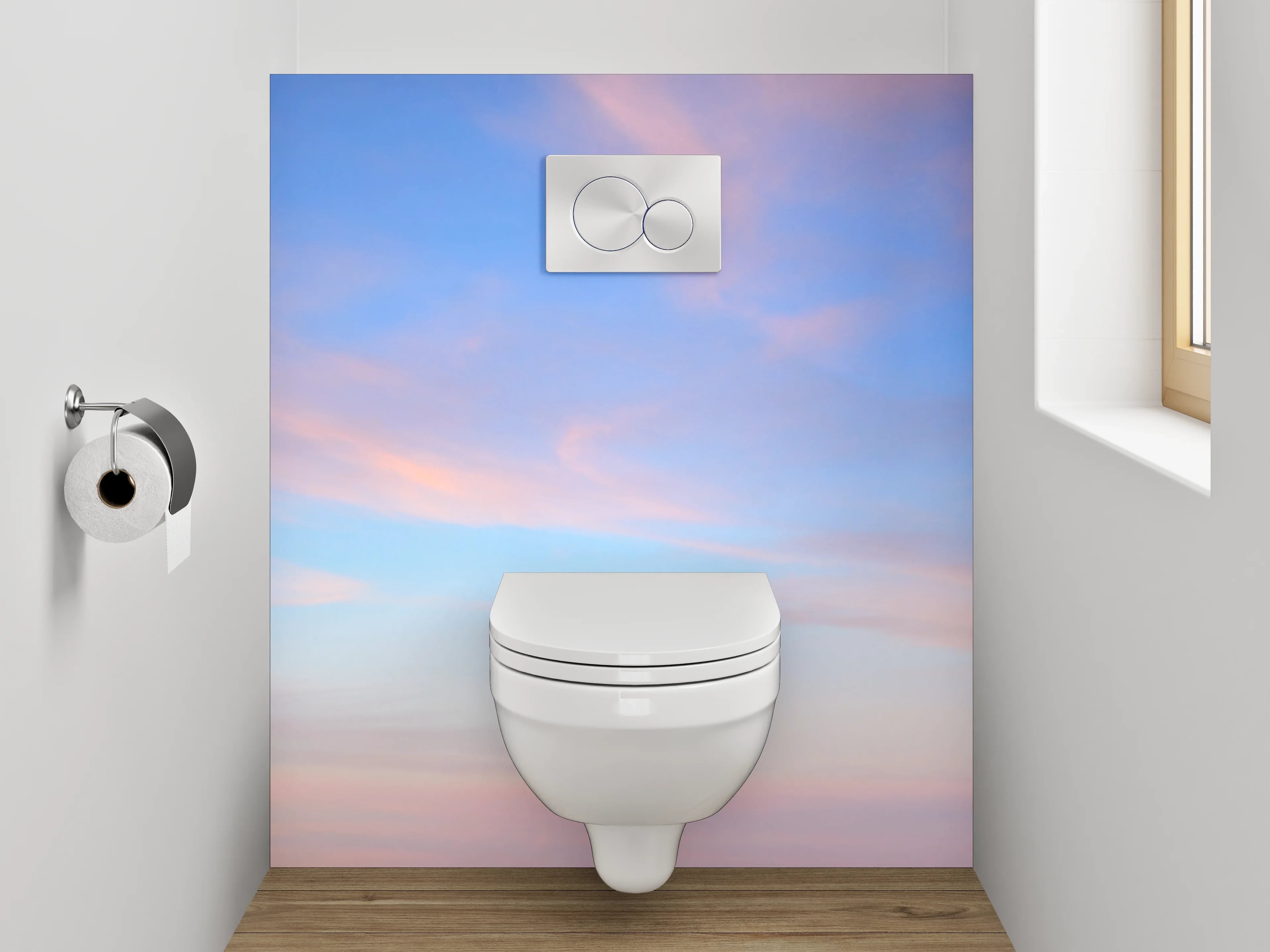 WC-Rückwand - Sanfter Himmel in Pastellfarben