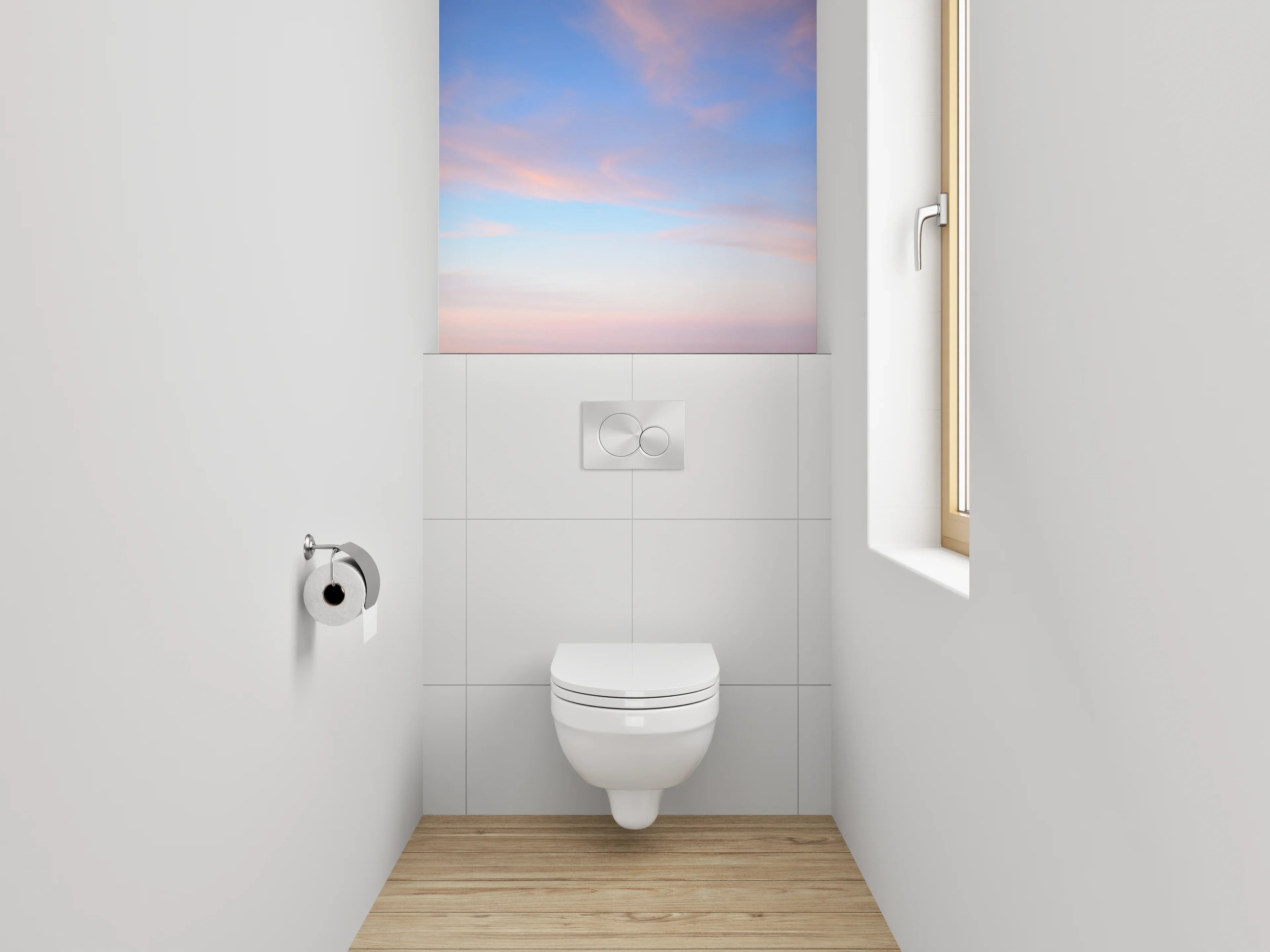 WC-Rückwand - Sanfter Himmel in Pastellfarben