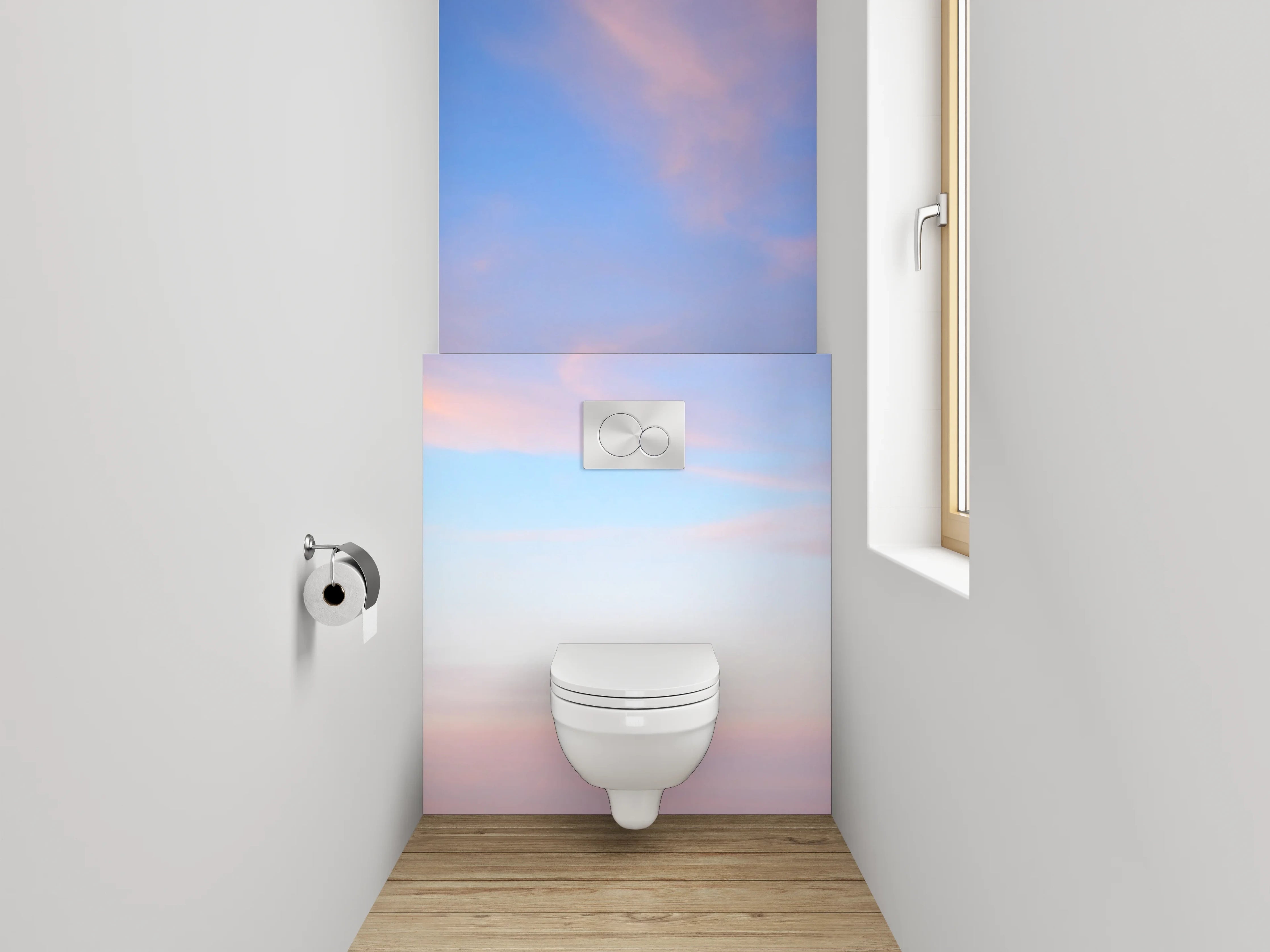 WC-Rückwand - Sanfter Himmel in Pastellfarben