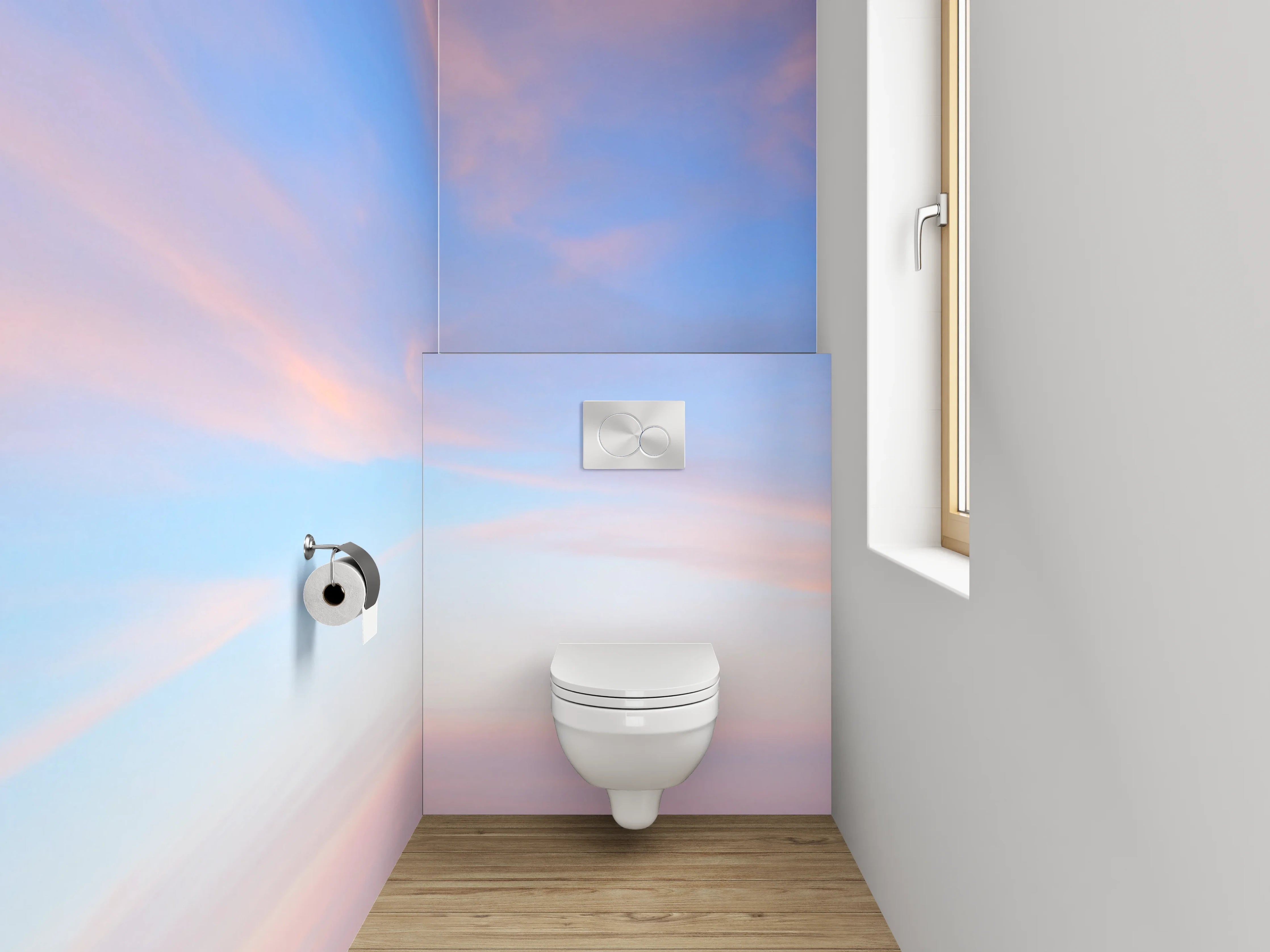 WC-Rückwand - Sanfter Himmel in Pastellfarben