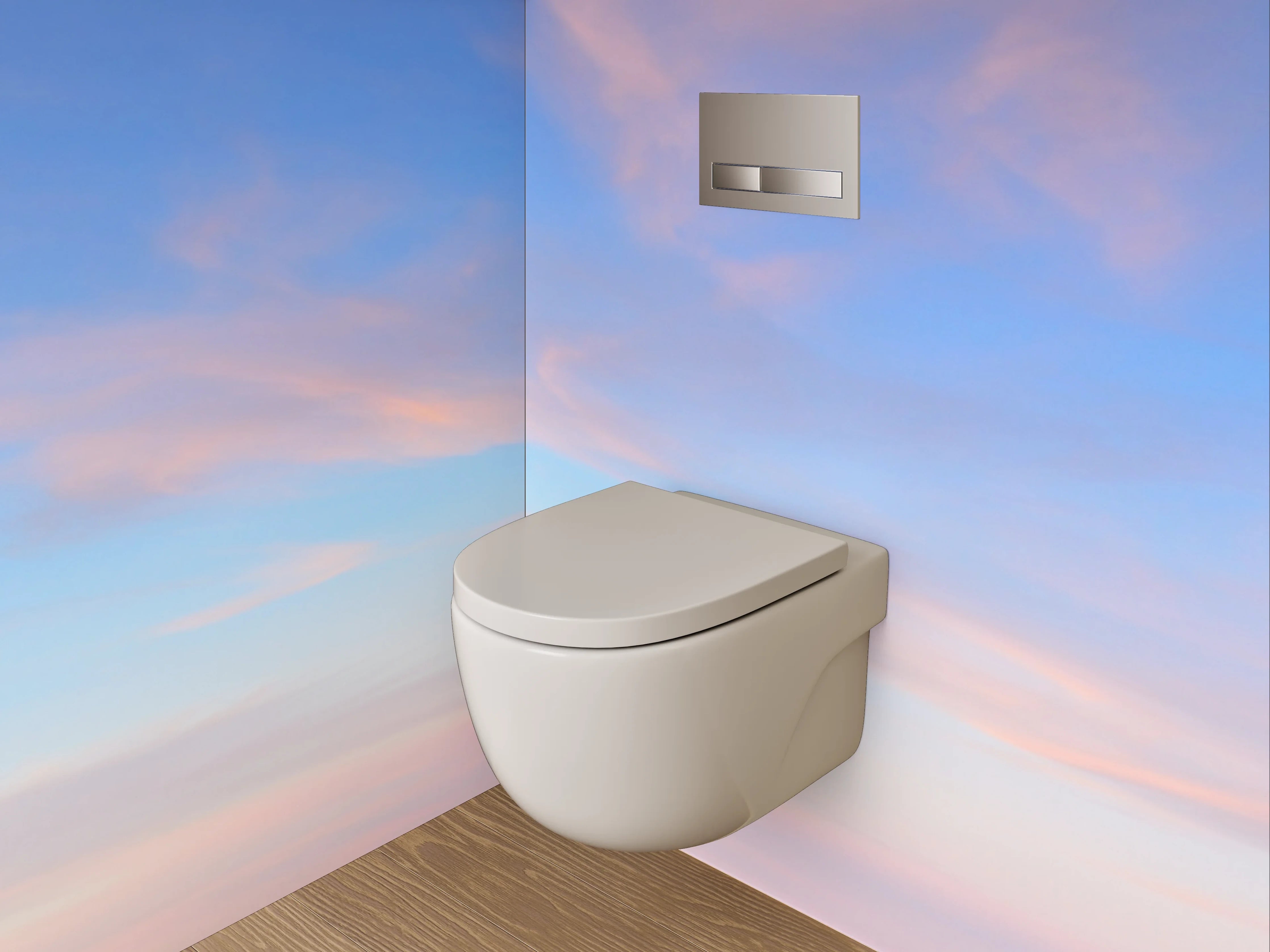 WC-Rückwand - Sanfter Himmel in Pastellfarben